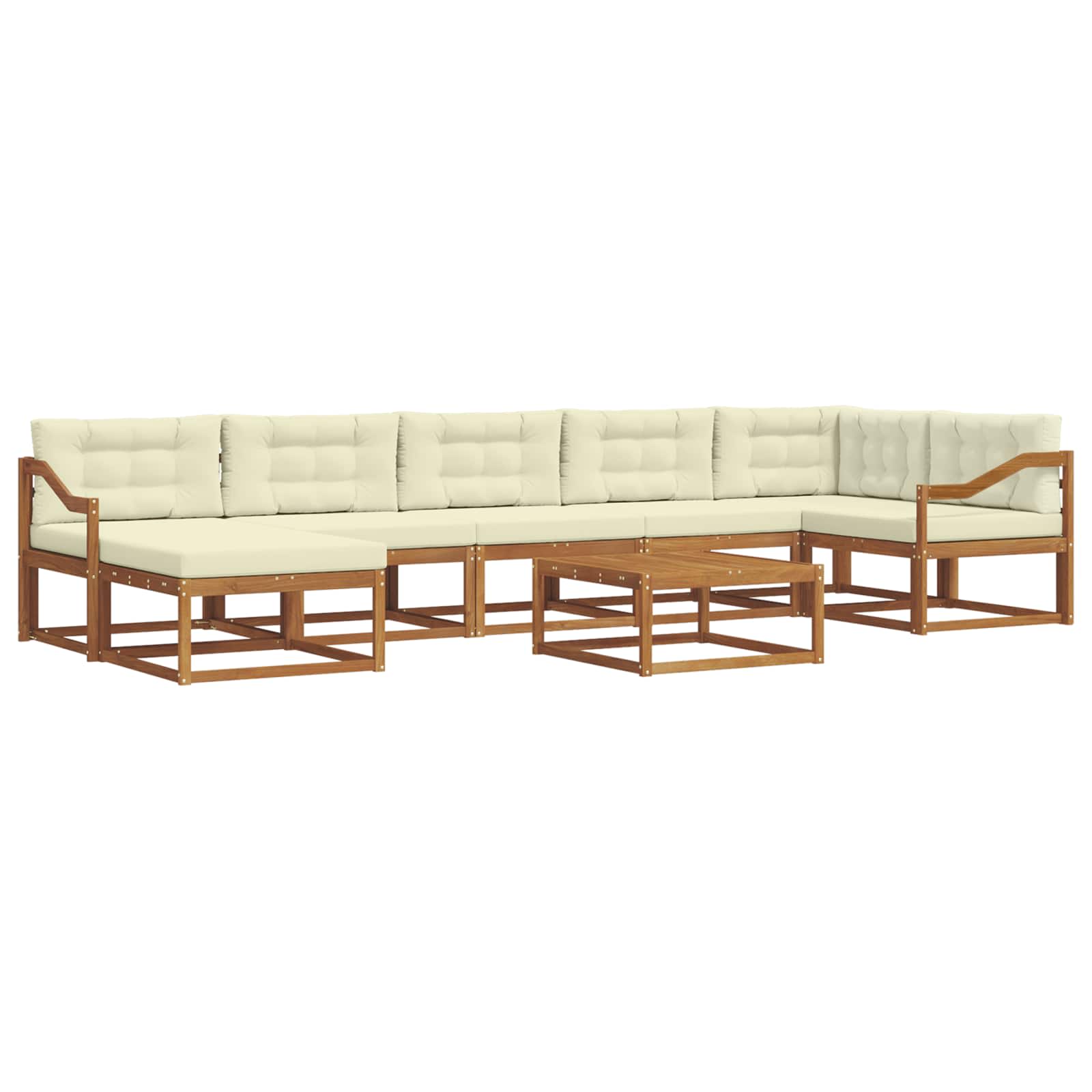 Outdoor-Sofagarnitur mit Kissen 8 pcs Natur und Creme