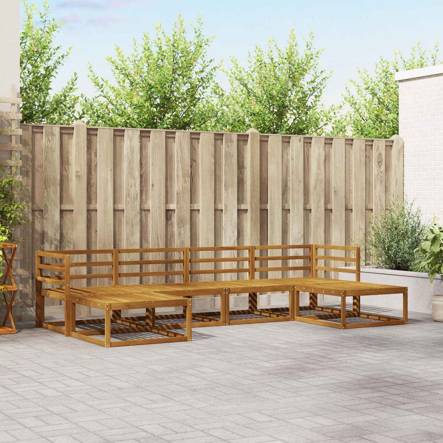 Outdoor-Sofagarnitur 6 pcs Natur Massivholz Akazie