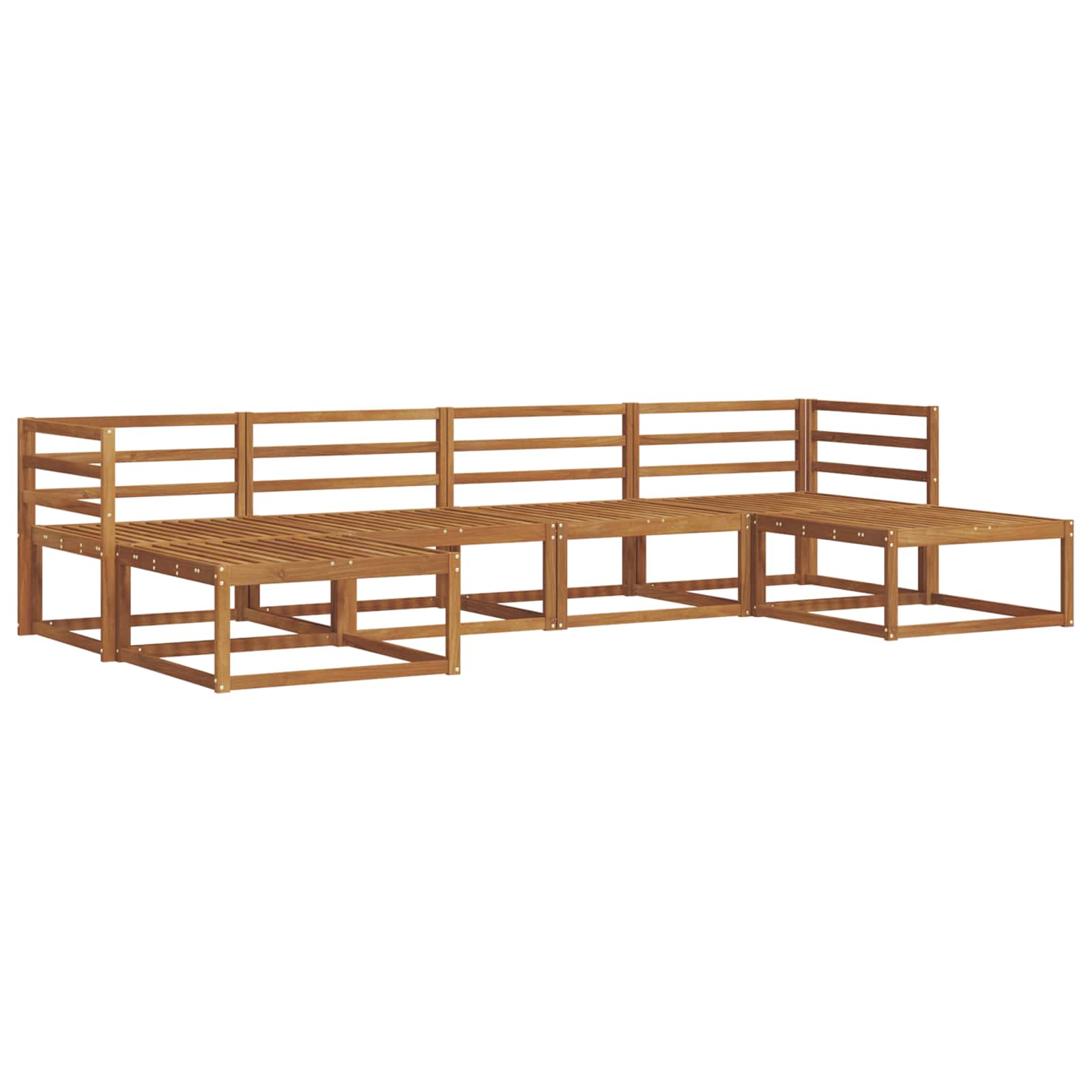 Outdoor-Sofagarnitur 6 pcs Natur Massivholz Akazie