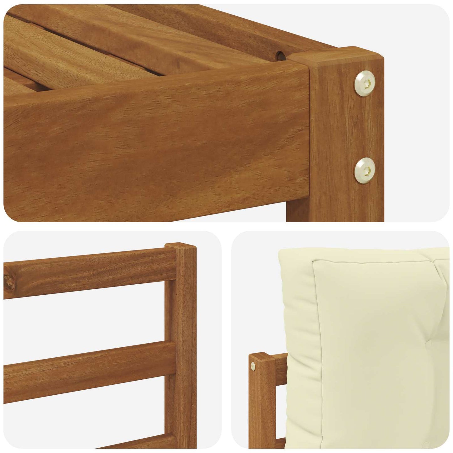 Outdoor-Sofagarnitur 6 stk. Natur und Creme