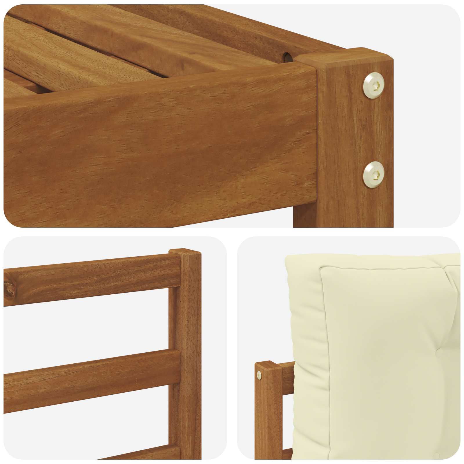 Outdoor-Sofagarnitur 6 stk. Natur und Creme