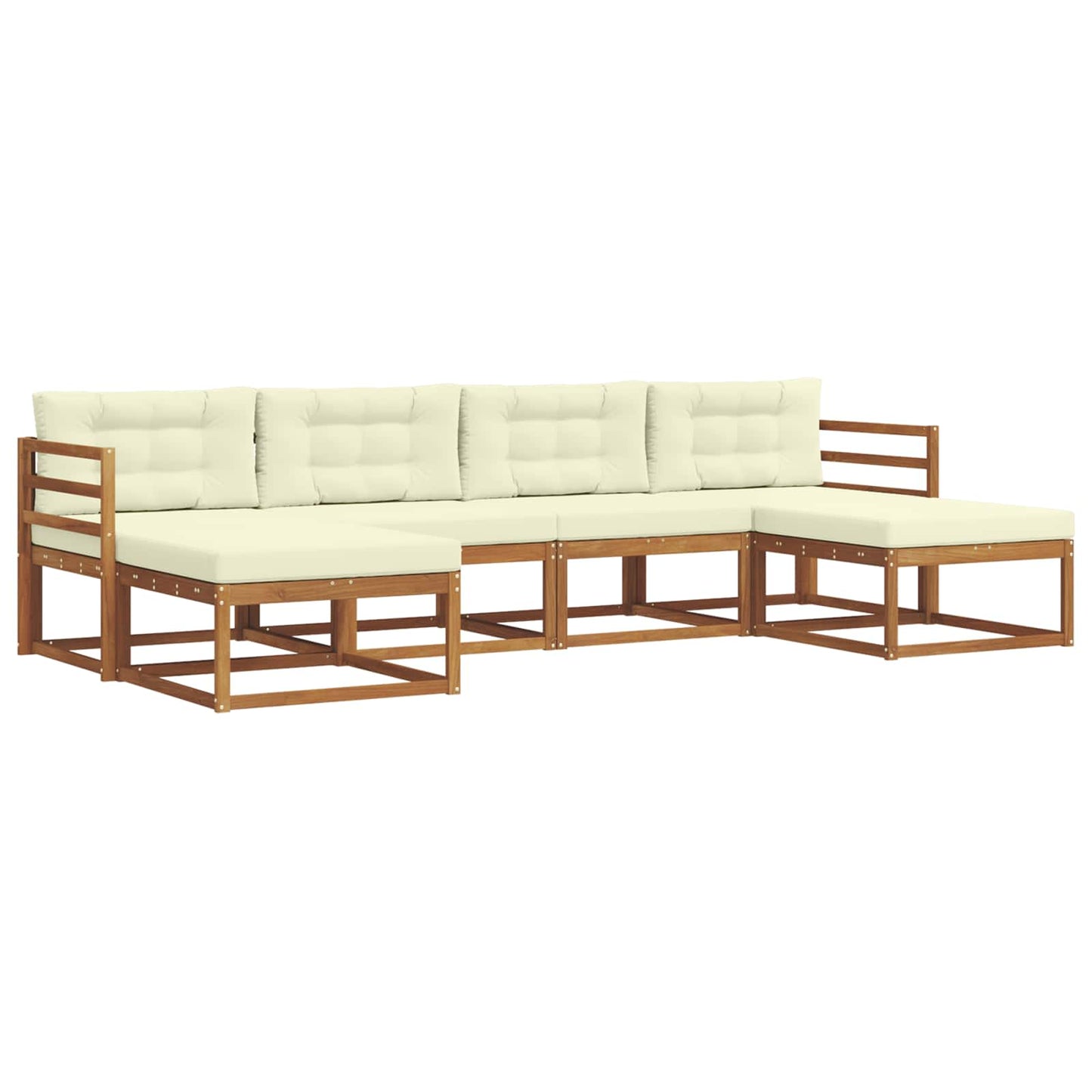 Outdoor-Sofagarnitur 6 stk. Natur und Creme