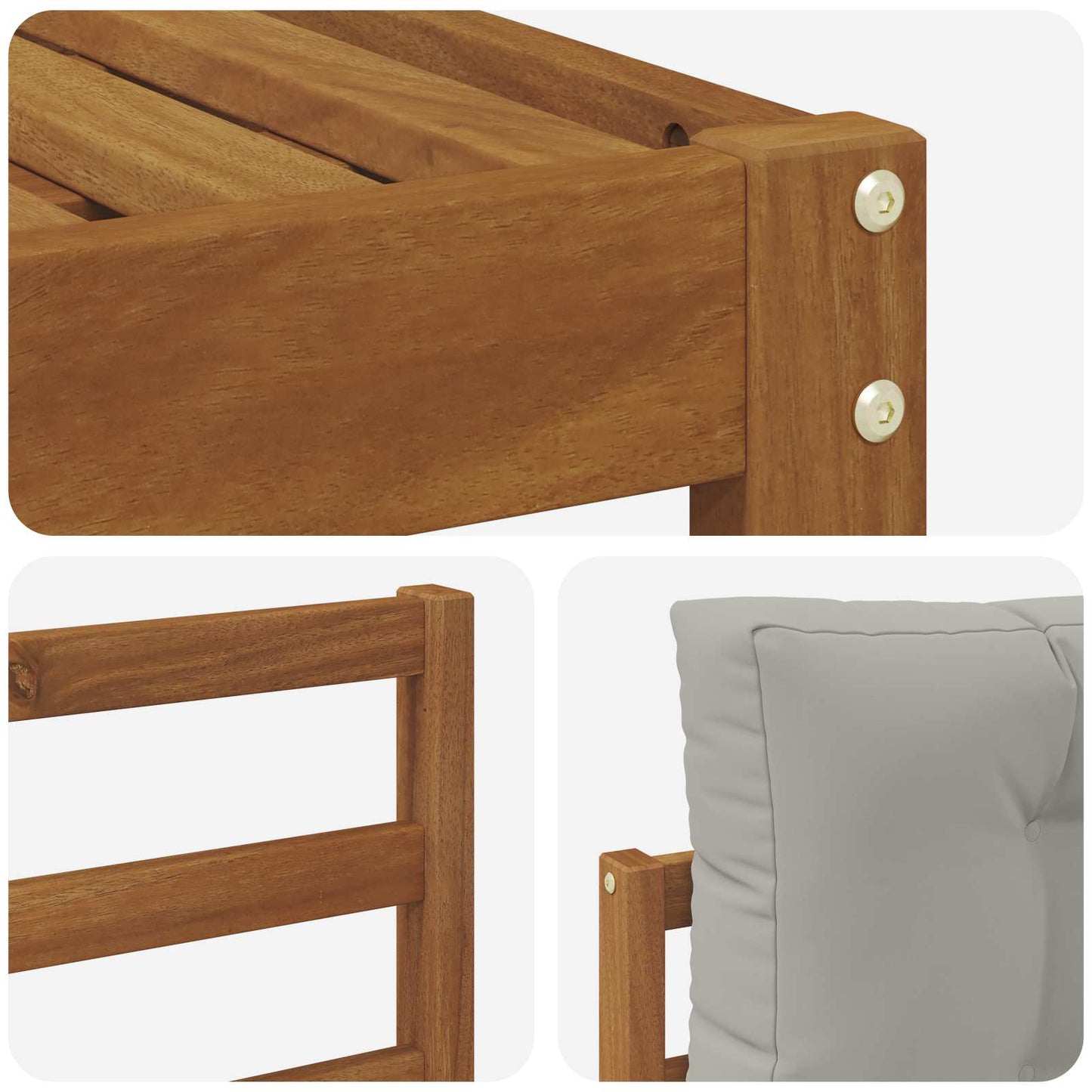 Outdoor-Sofagarnitur 6 stk. Natürlich und Hellgrau