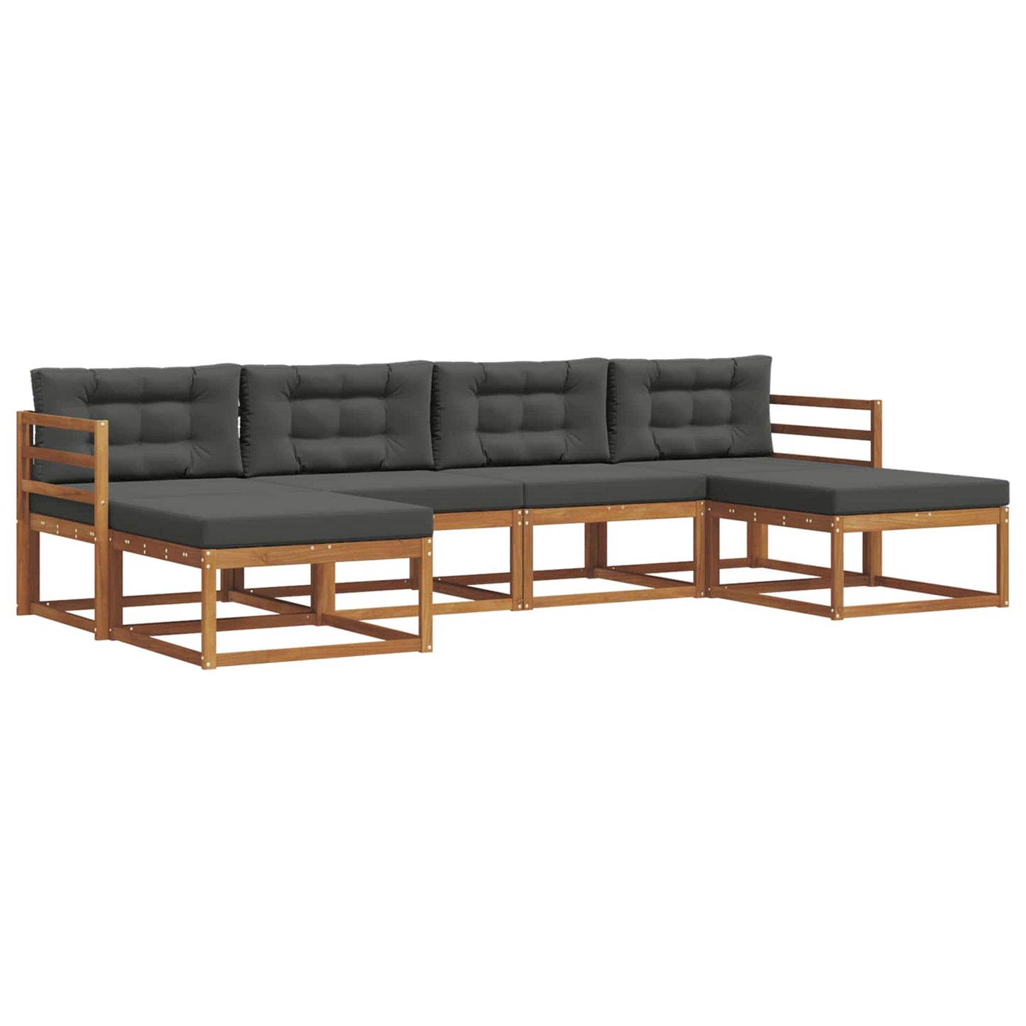 Outdoor-Sofagarnitur 6 stk. Natur und Anthrazit