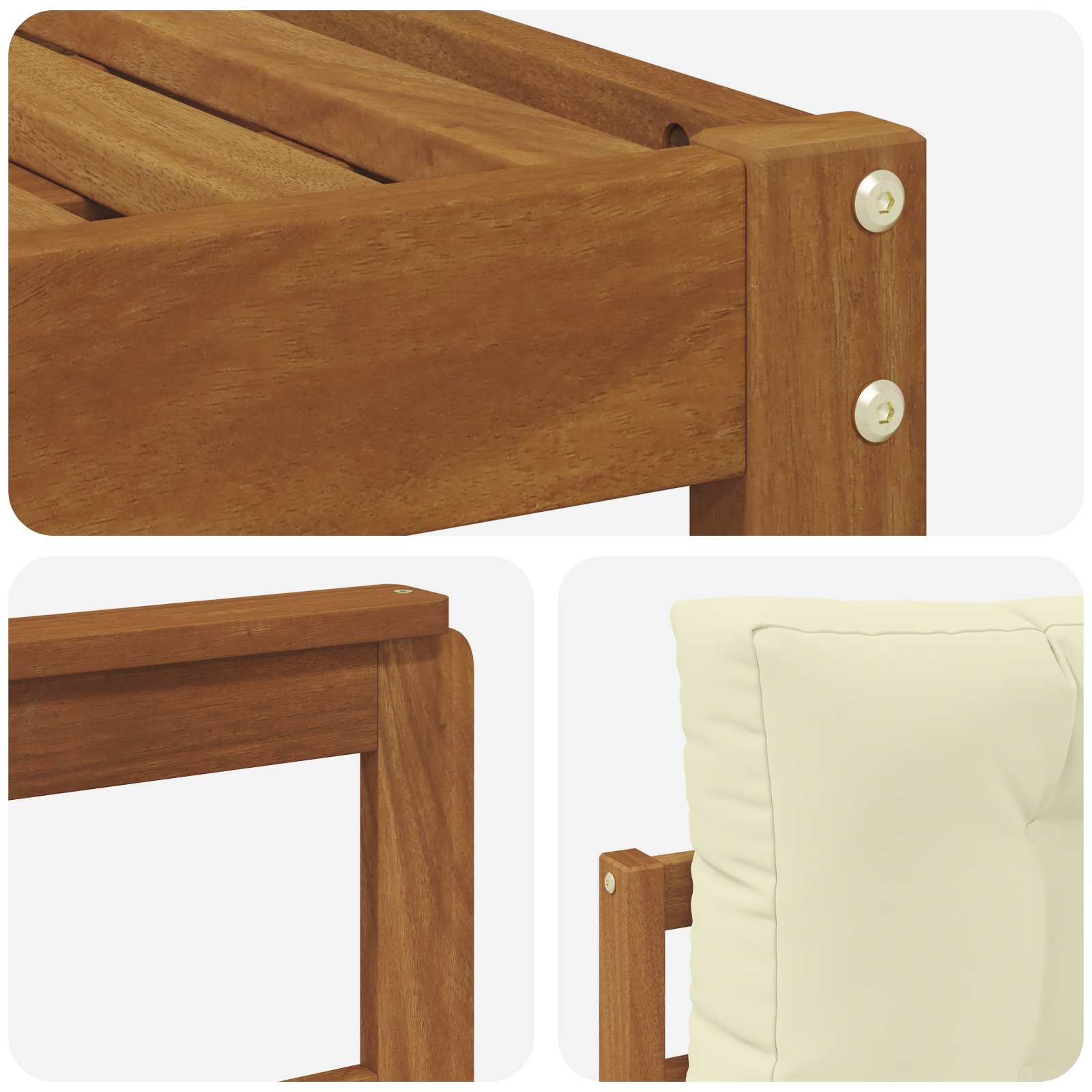Outdoor-Sofagarnitur 6 stk. Natur und Creme