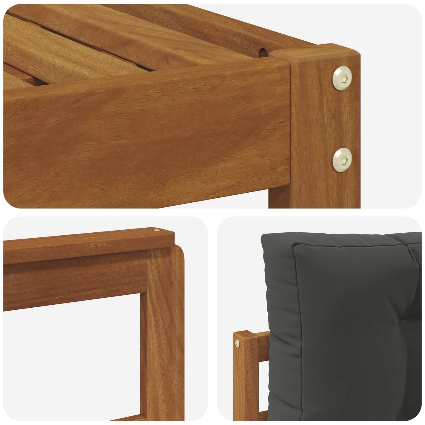Outdoor-Sofagarnitur 6 stk. Natur und Anthrazit