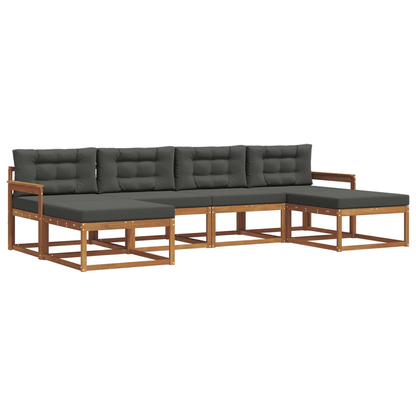 Outdoor-Sofagarnitur 6 stk. Natur und Anthrazit
