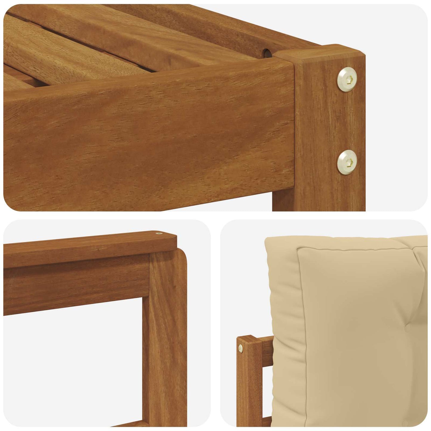 Outdoor-Sofagarnitur 6 stk. Natur und Beige