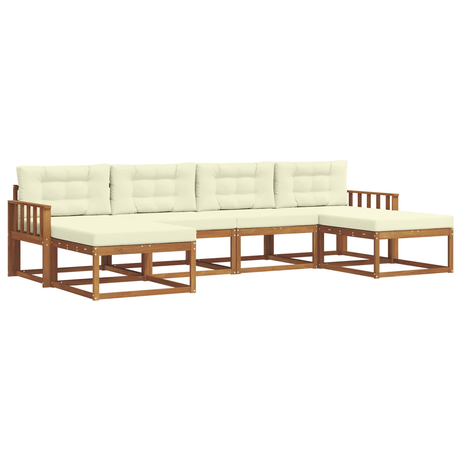 Outdoor-Sofagarnitur 6 stk. Natur und Creme