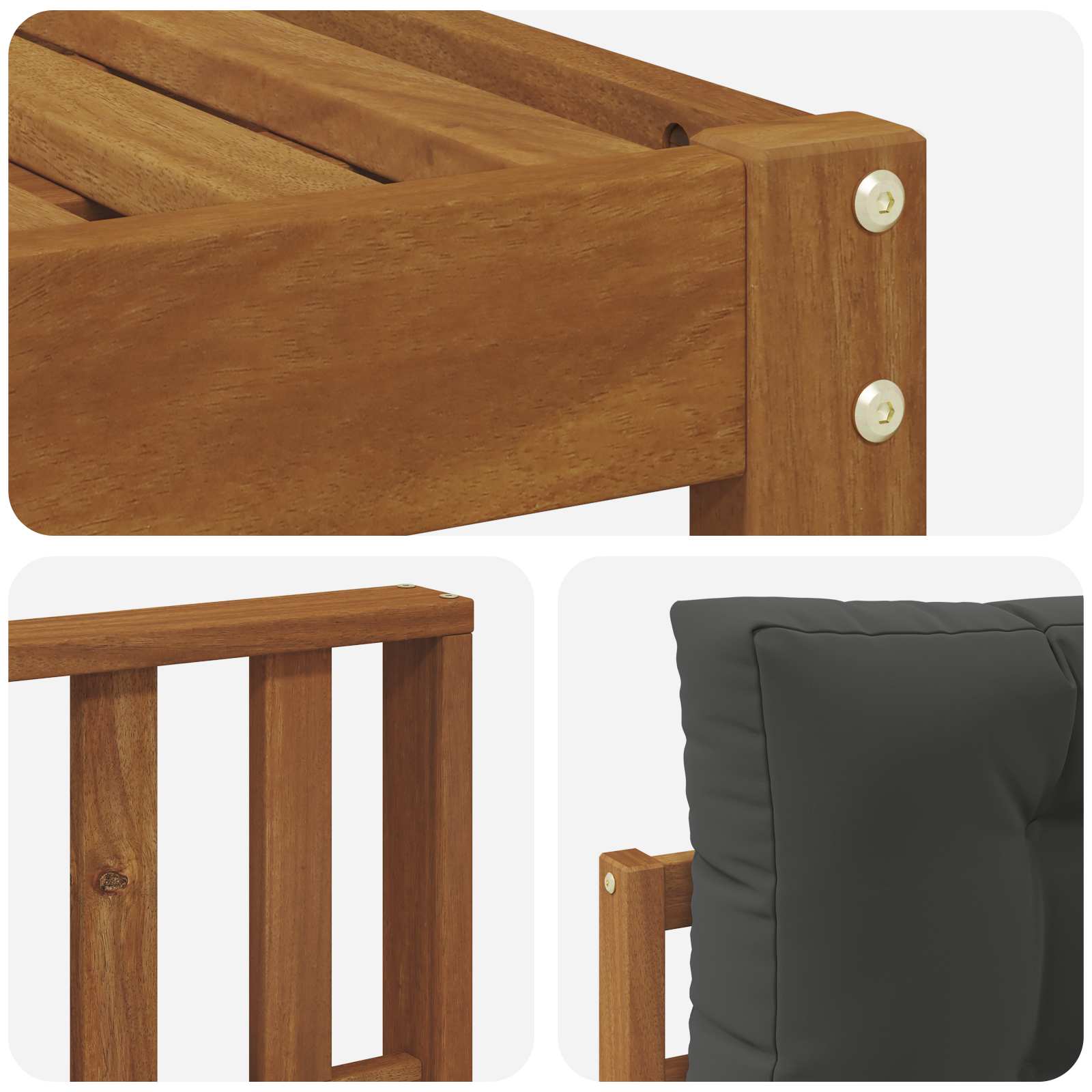 Outdoor-Sofagarnitur 6 stk. Natur und Anthrazit