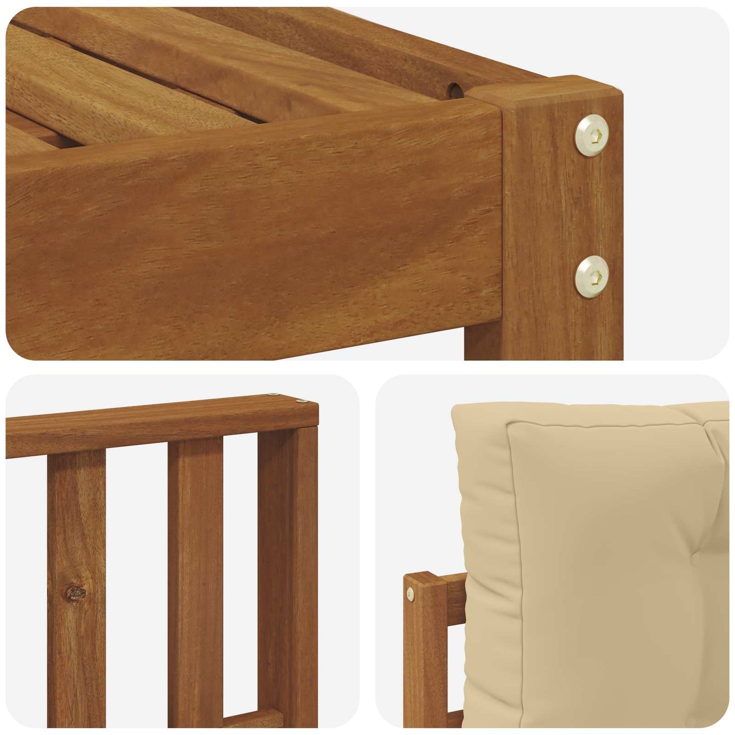 Outdoor-Sofagarnitur 6 stk. Natur und Beige