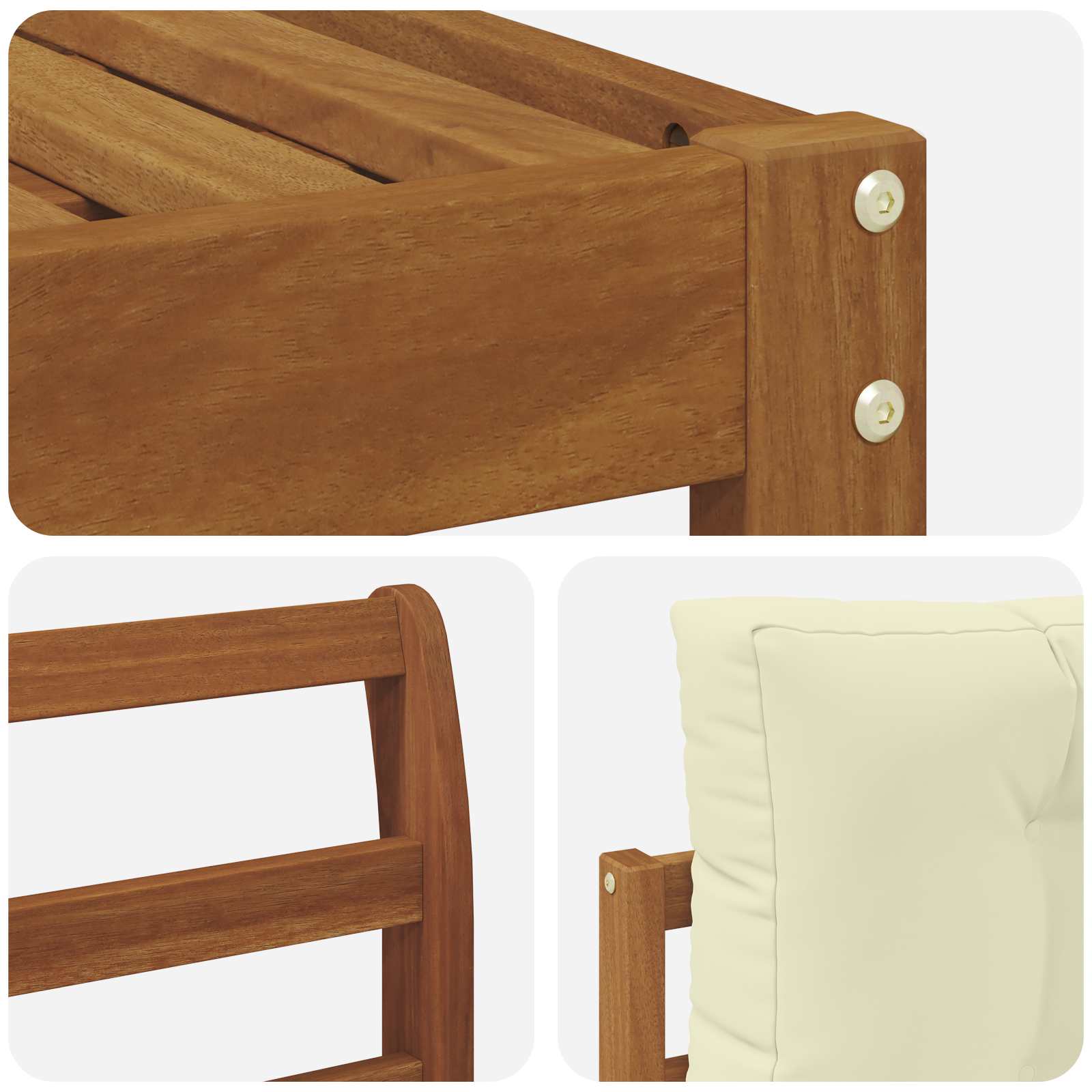 Outdoor-Sofagarnitur 6 stk. Natur und Creme