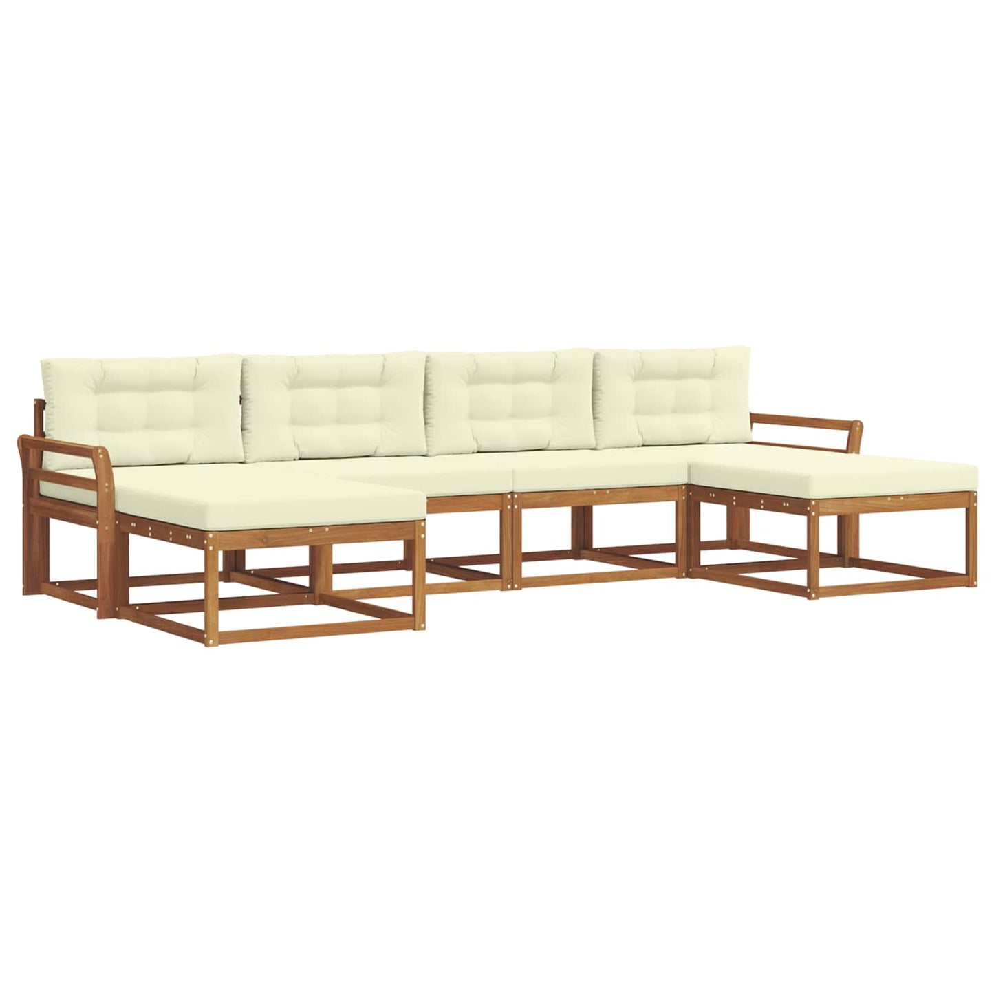Outdoor-Sofagarnitur 6 stk. Natur und Creme