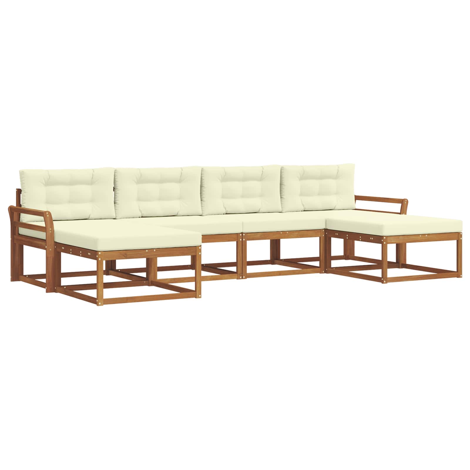 Outdoor-Sofagarnitur 6 stk. Natur und Creme