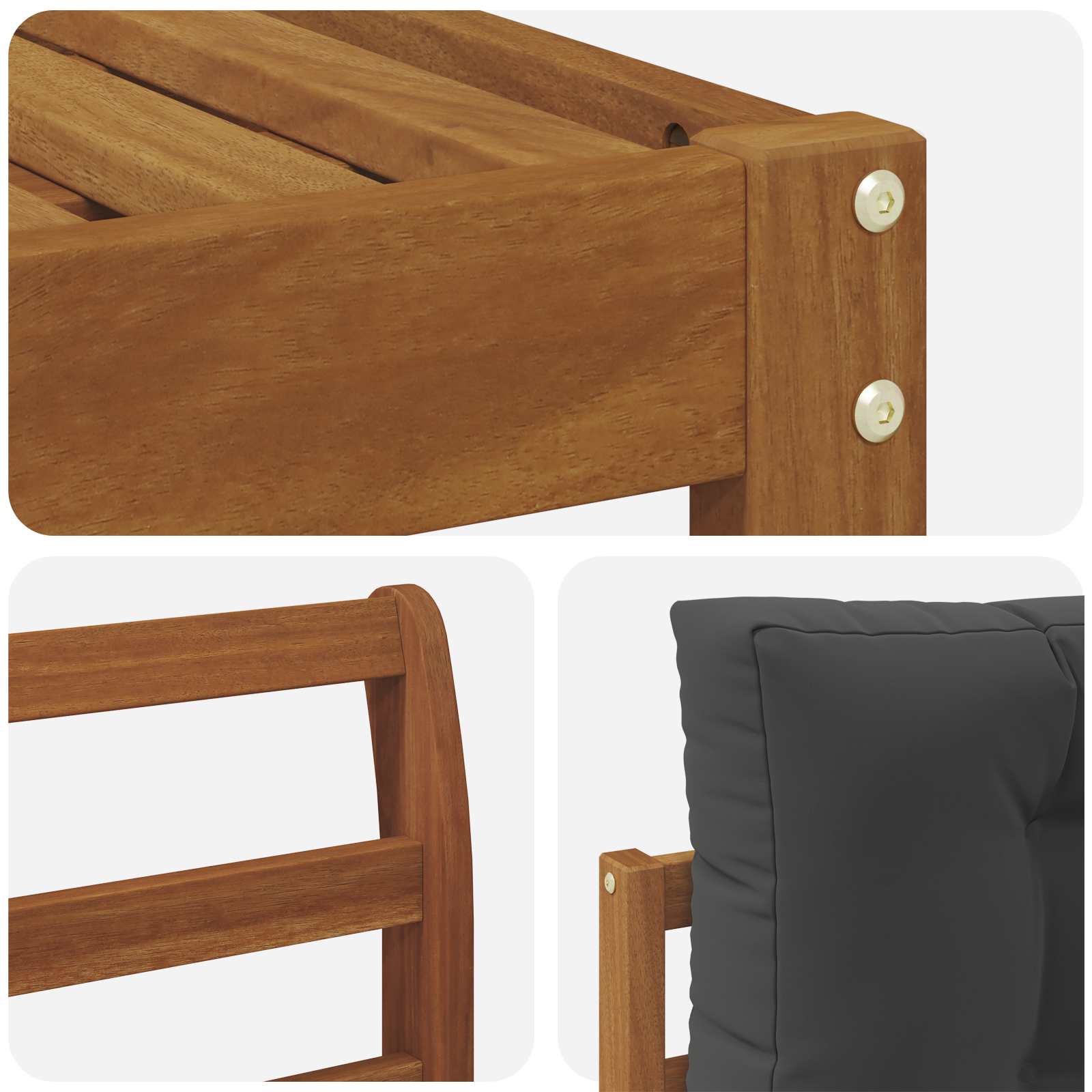 Outdoor-Sofagarnitur 6 stk. Natur und Anthrazit