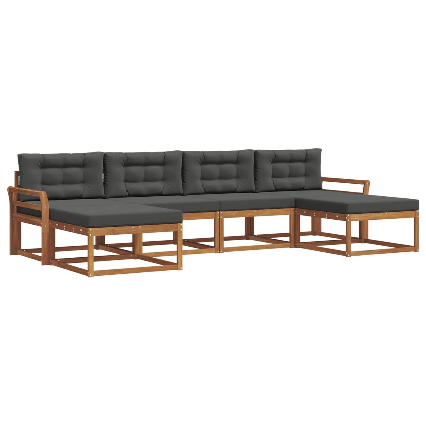 Outdoor-Sofagarnitur 6 stk. Natur und Anthrazit