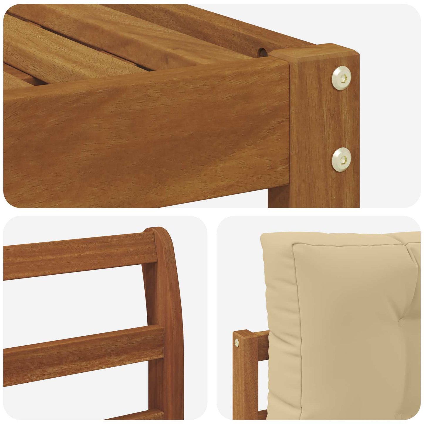 Outdoor-Sofagarnitur 6 stk. Natur und Beige
