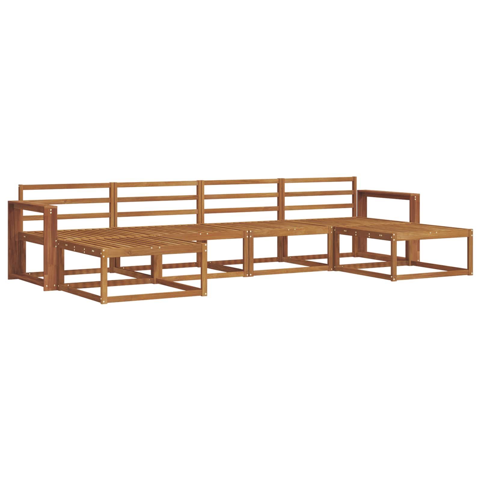 Outdoor-Sofagarnitur 6 pcs Natur Massivholz Akazie