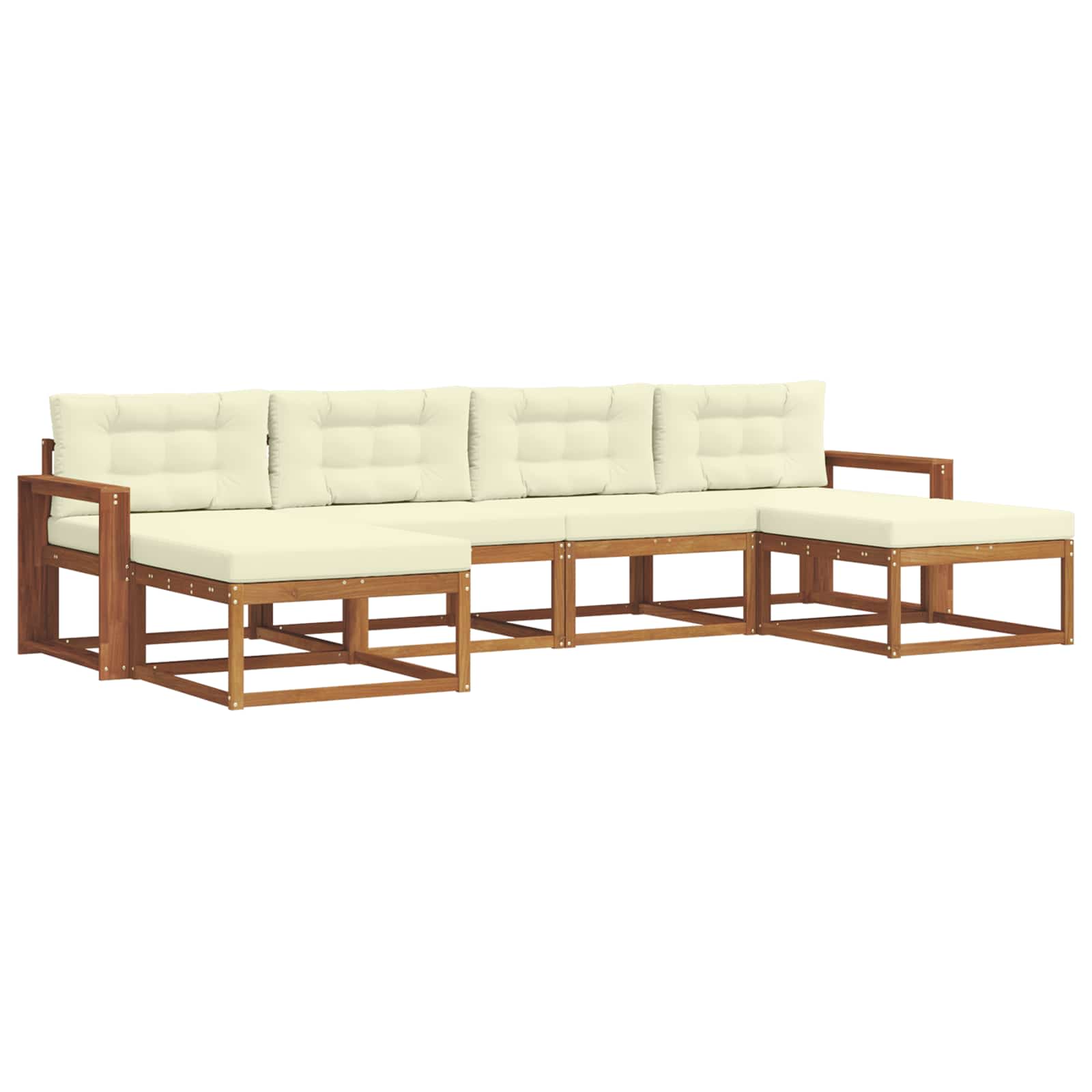 Outdoor-Sofagarnitur 6 stk. Natur und Creme