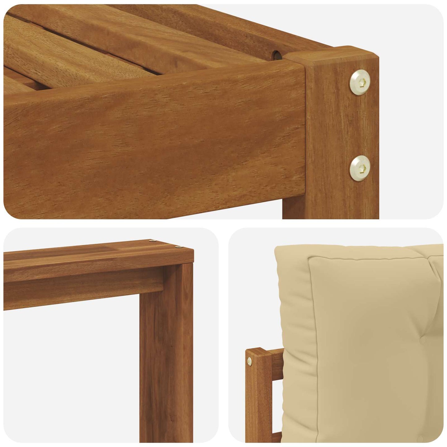 Outdoor-Sofagarnitur 6 stk. Natur und Beige