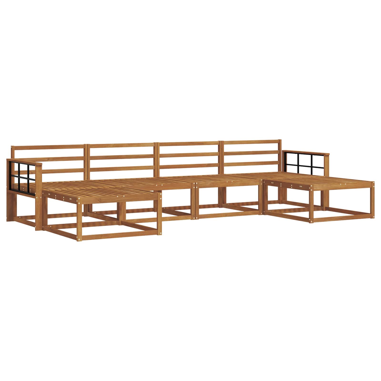 Outdoor-Sofagarnitur 6 stk. Natur Massivholz Akazie
