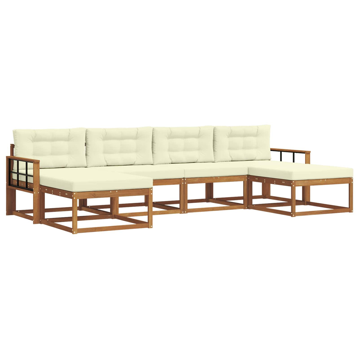 Outdoor-Sofagarnitur 6 stk. Natur und Creme