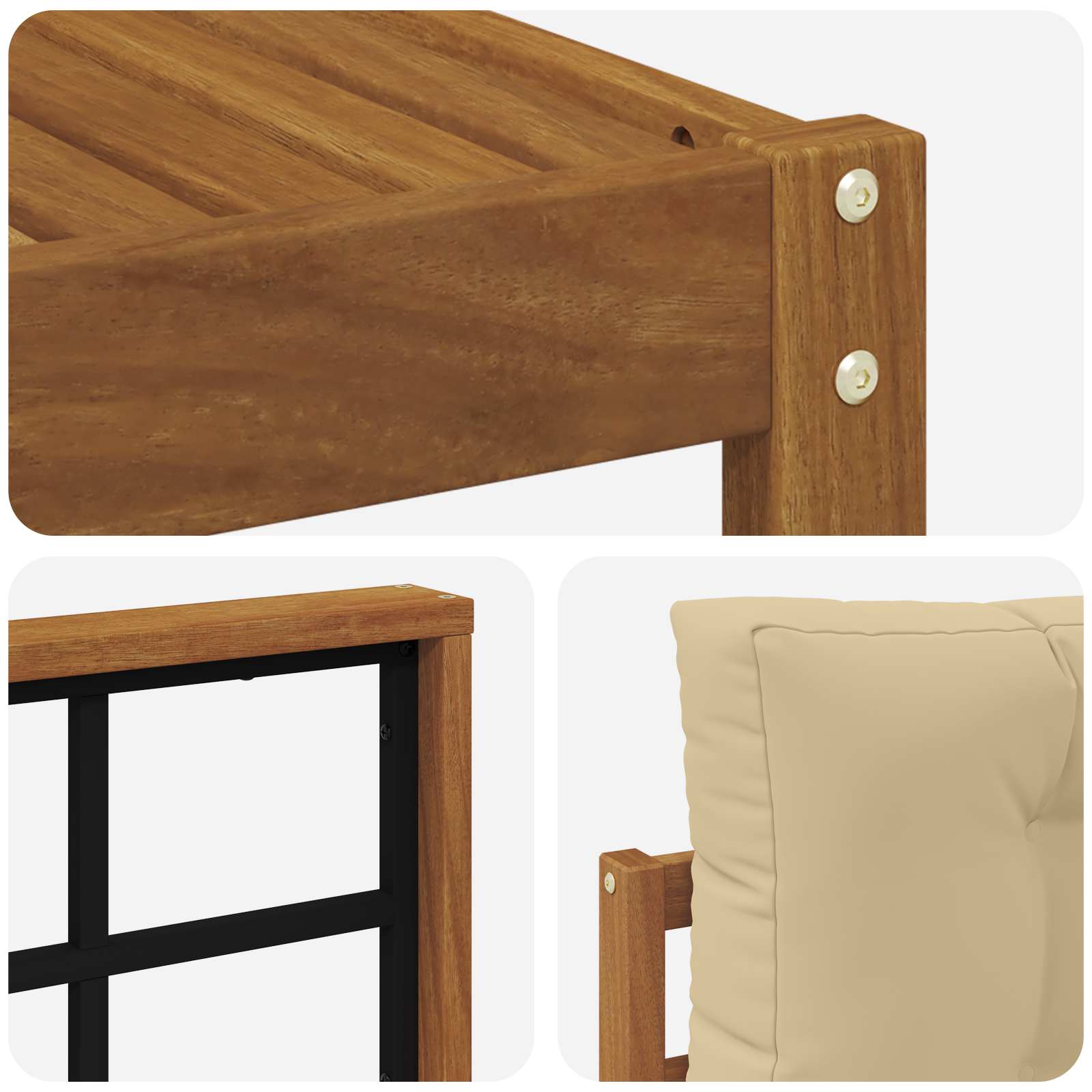 Outdoor-Sofagarnitur 6 stk. Natur und Beige