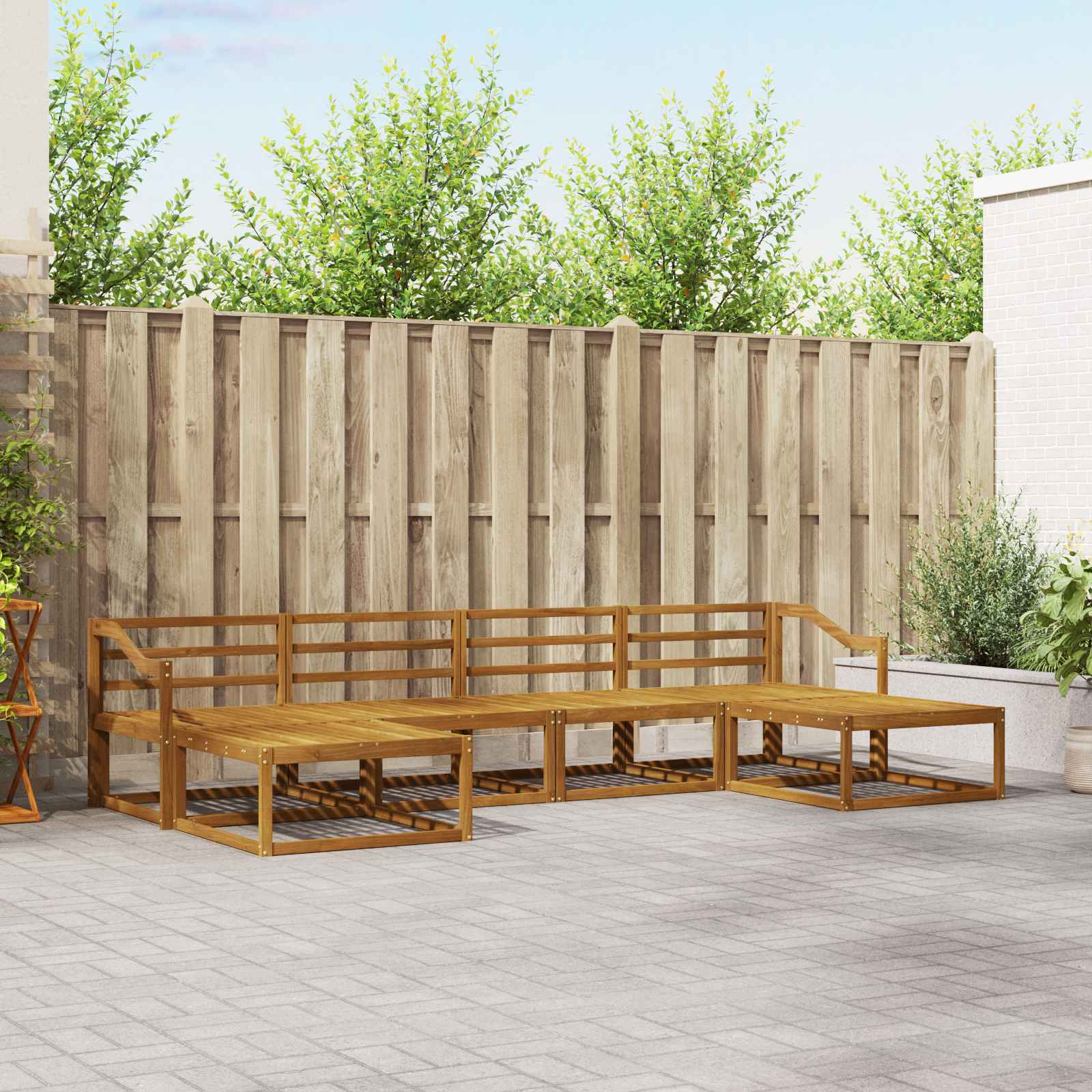 Outdoor-Sofagarnitur 6 pcs Natur Massivholz Akazie