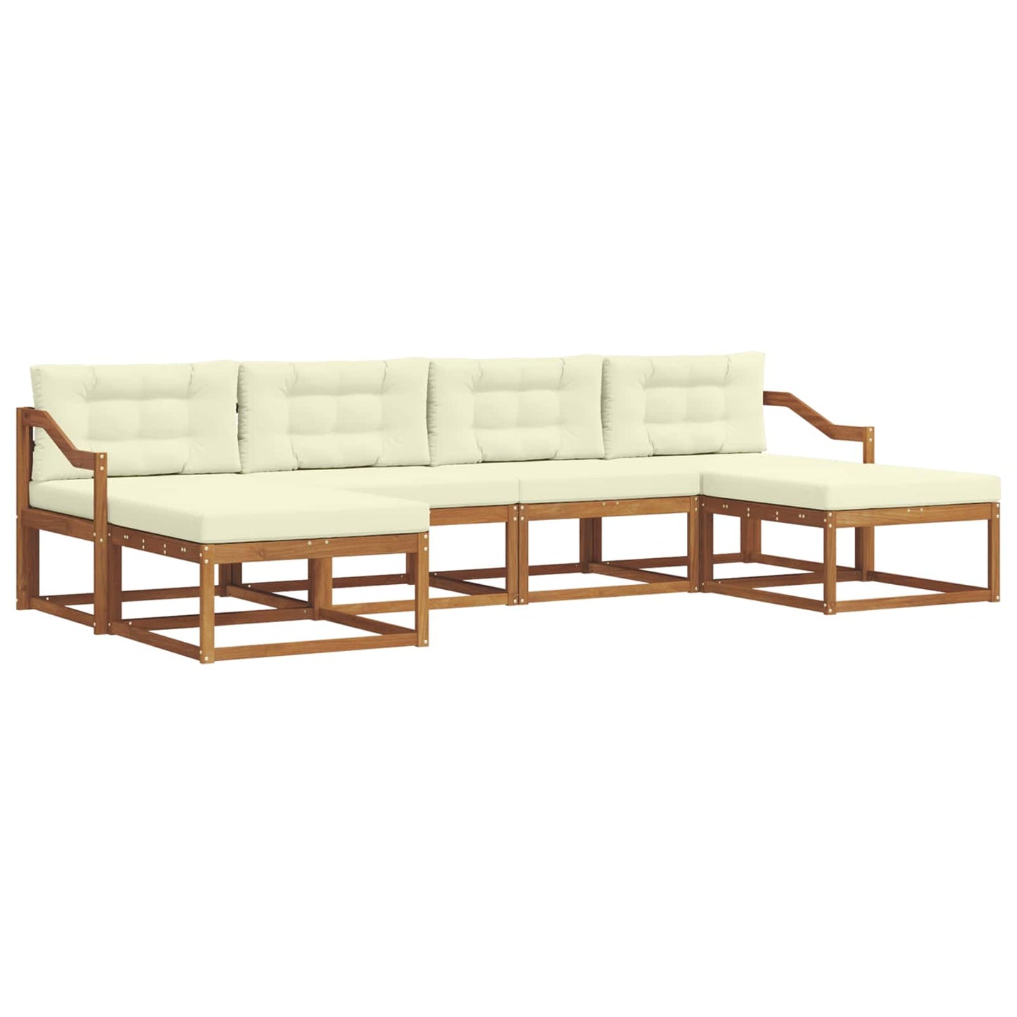 Outdoor-Sofagarnitur 6 stk. Natur und Creme