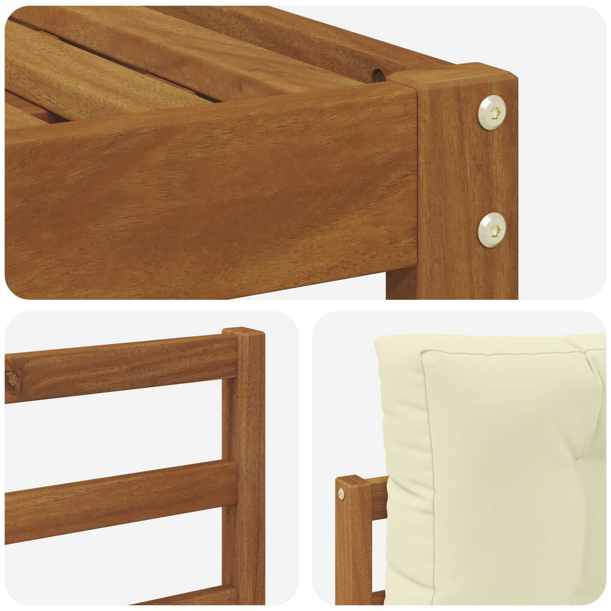 Outdoor-Sofagarnitur 8 stk. Natur und Creme