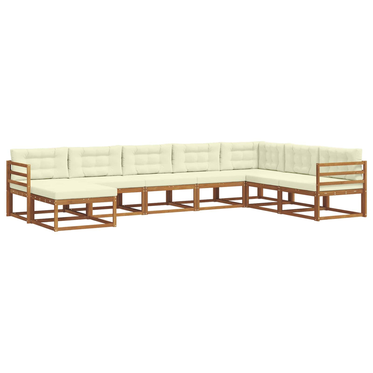 Outdoor-Sofagarnitur 8 stk. Natur und Creme