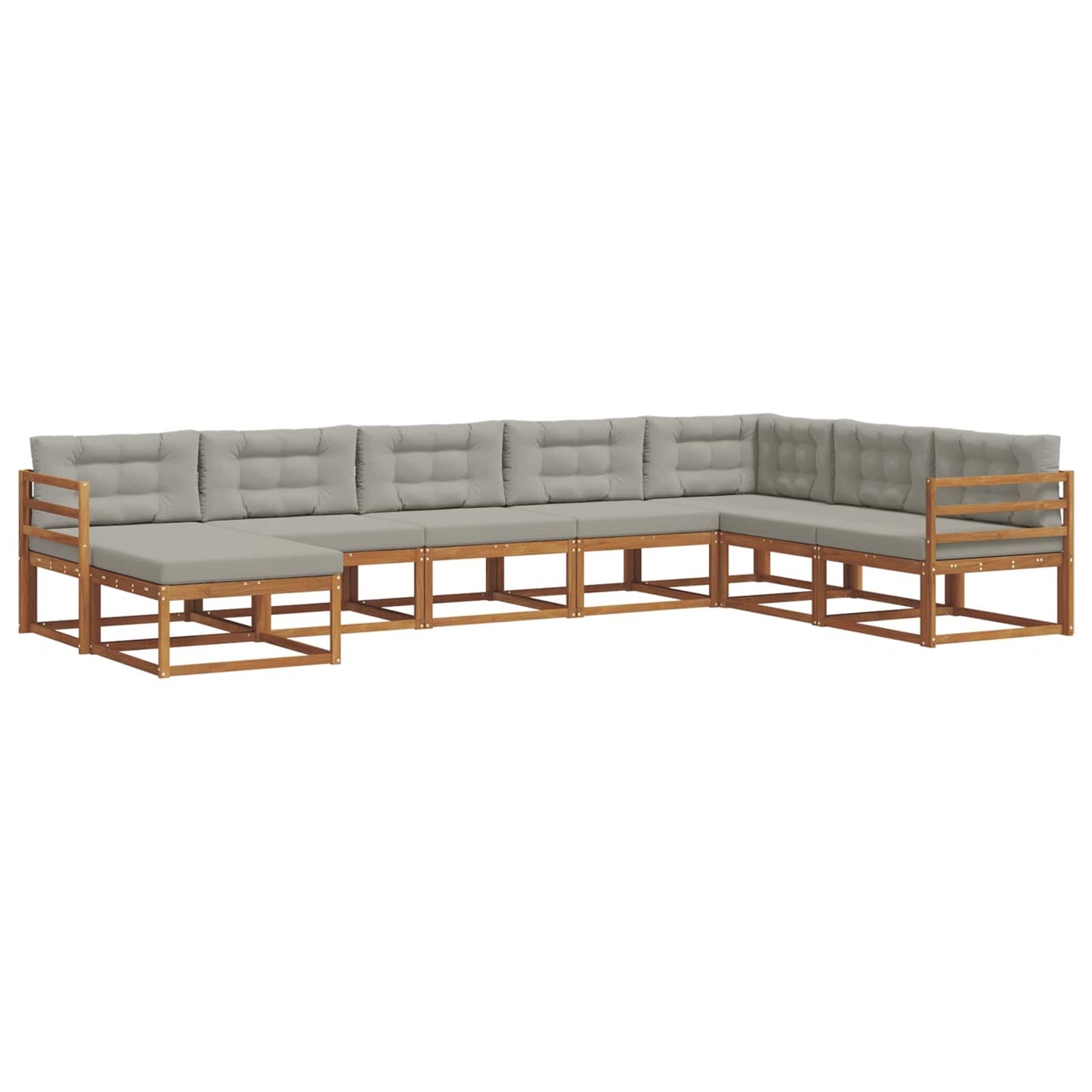 Outdoor-Sofagarnitur mit Kissen 8 pcs Natürlich und Hellgrau