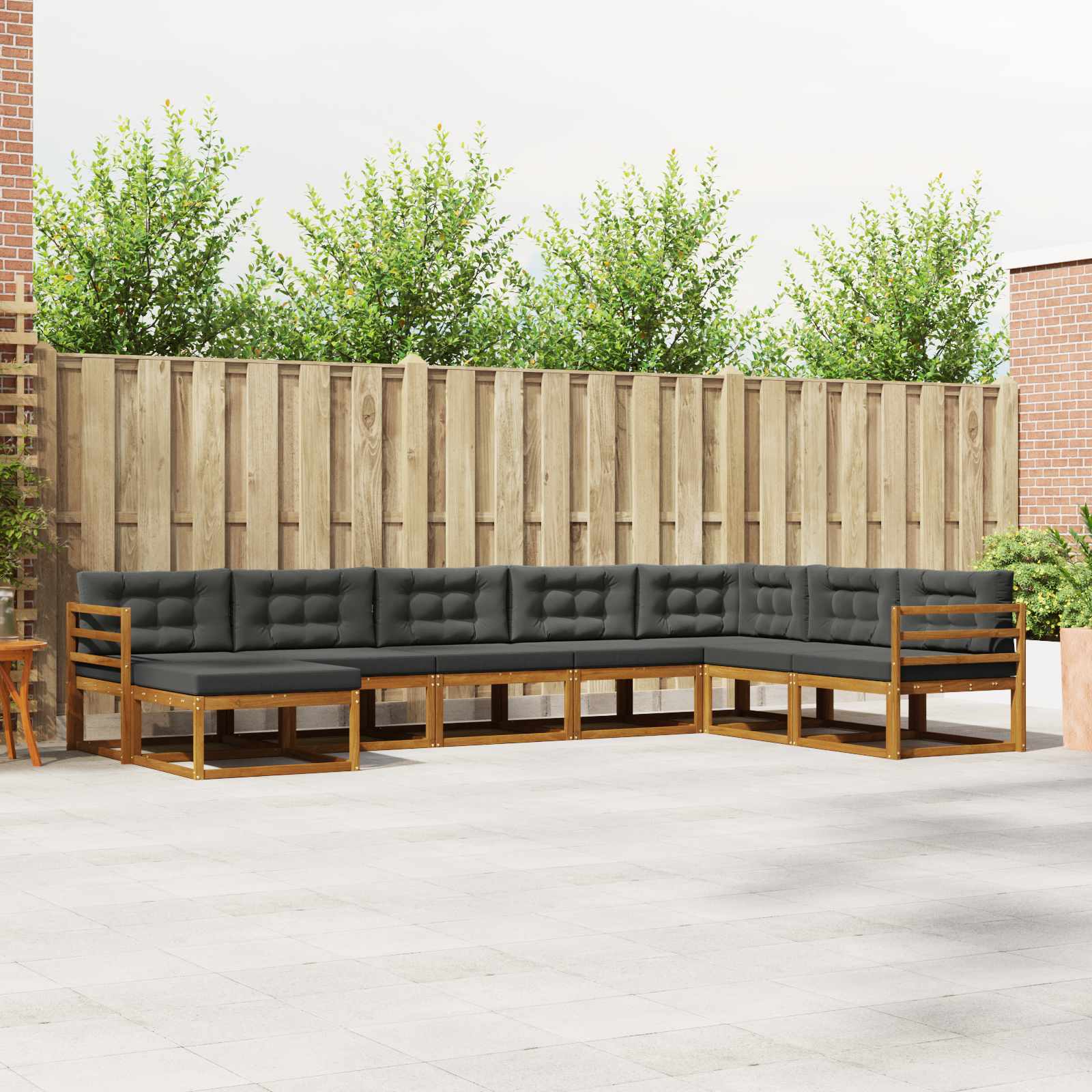 Outdoor-Sofagarnitur 8 stk. Natur und Anthrazit