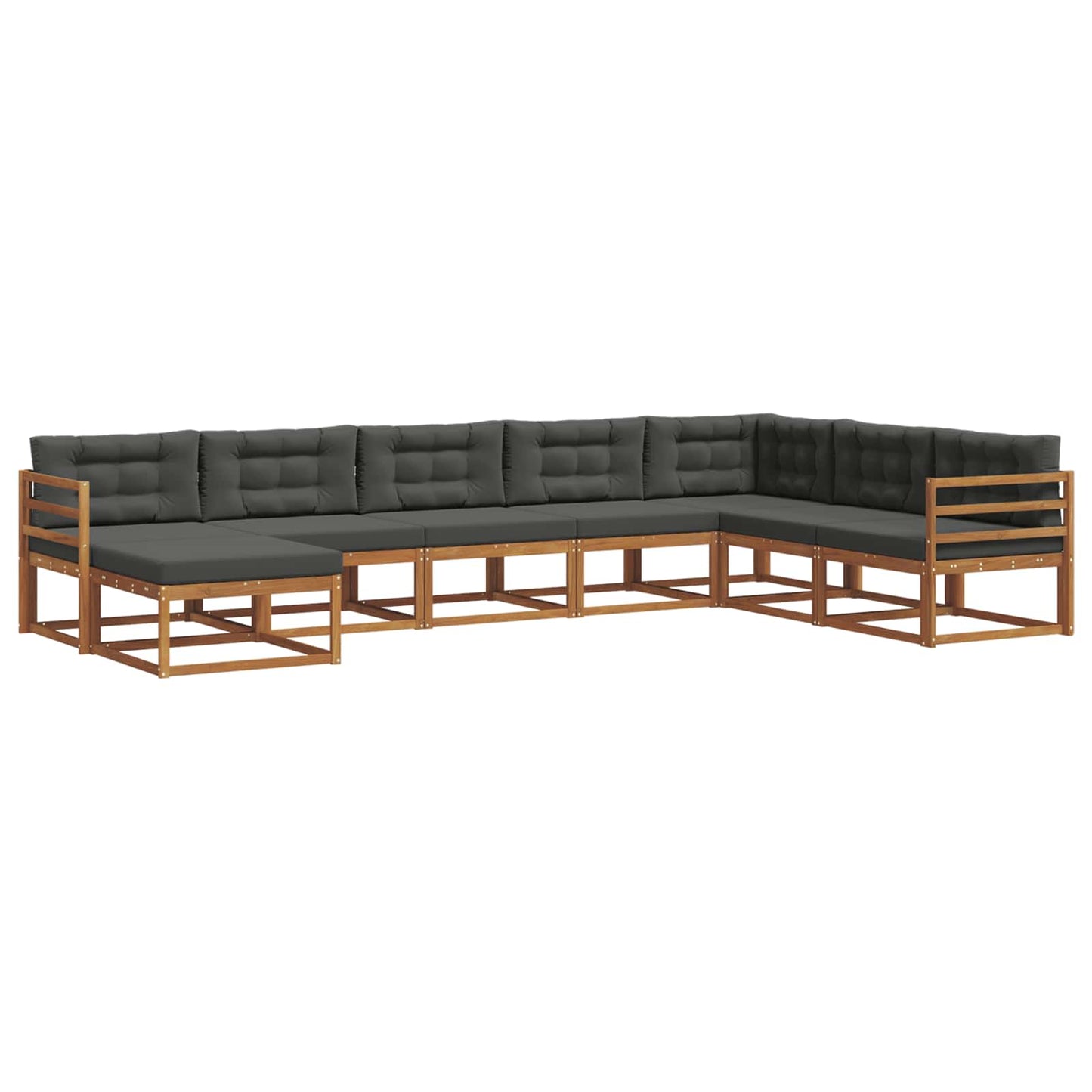 Outdoor-Sofagarnitur 8 stk. Natur und Anthrazit