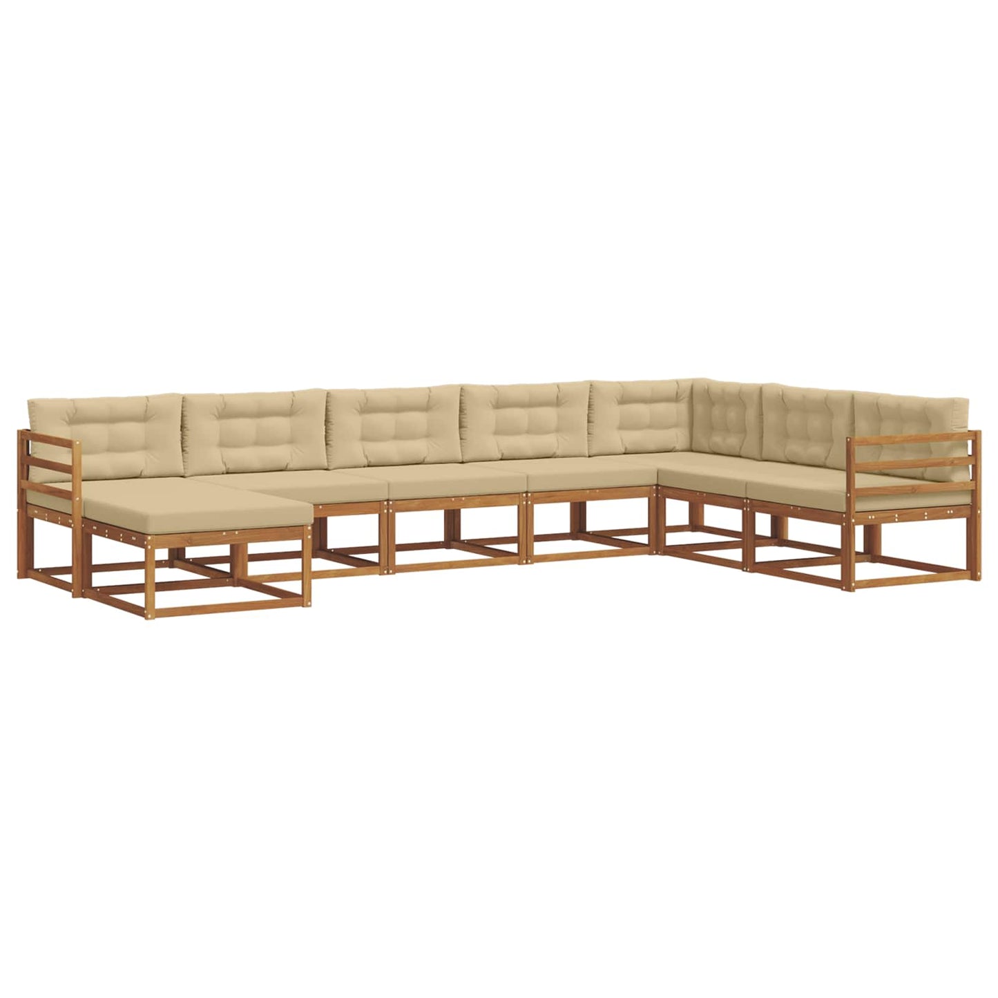 Outdoor-Sofagarnitur mit Kissen 8 pcs Natur und Beige