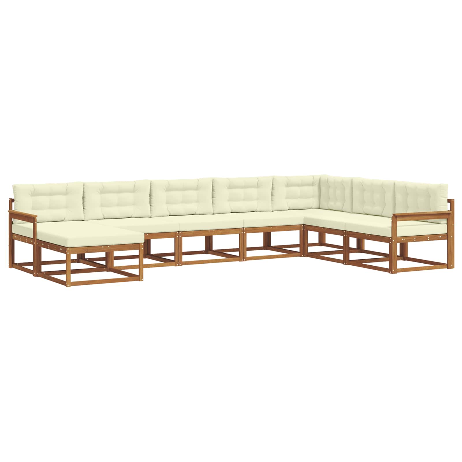 Outdoor-Sofagarnitur mit Kissen 8 pcs Natur und Creme