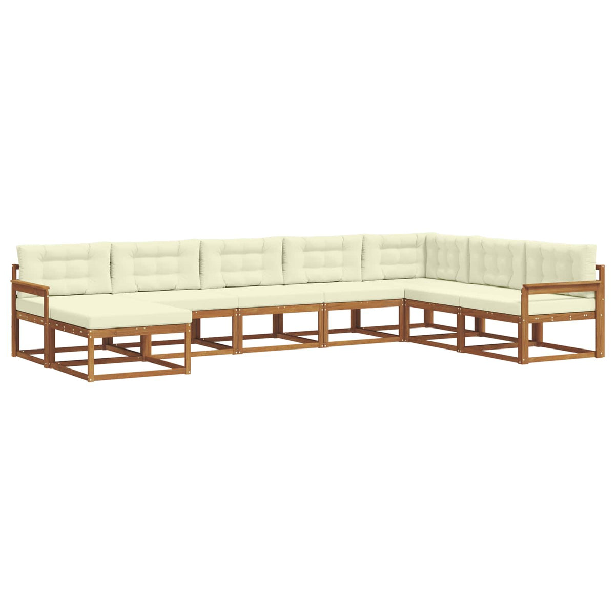 Outdoor-Sofagarnitur 8 stk. Natur und Creme