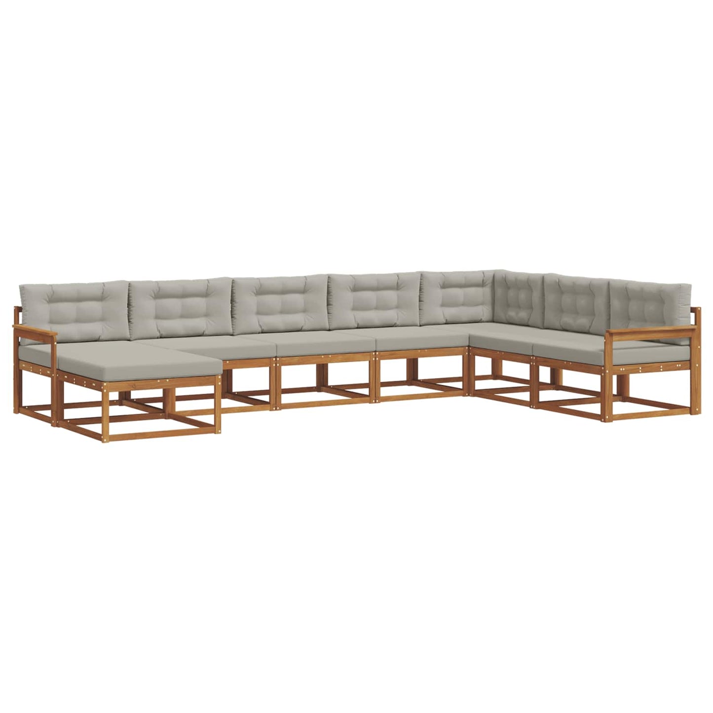 Outdoor-Sofagarnitur mit Kissen 8 pcs Natürlich und Hellgrau