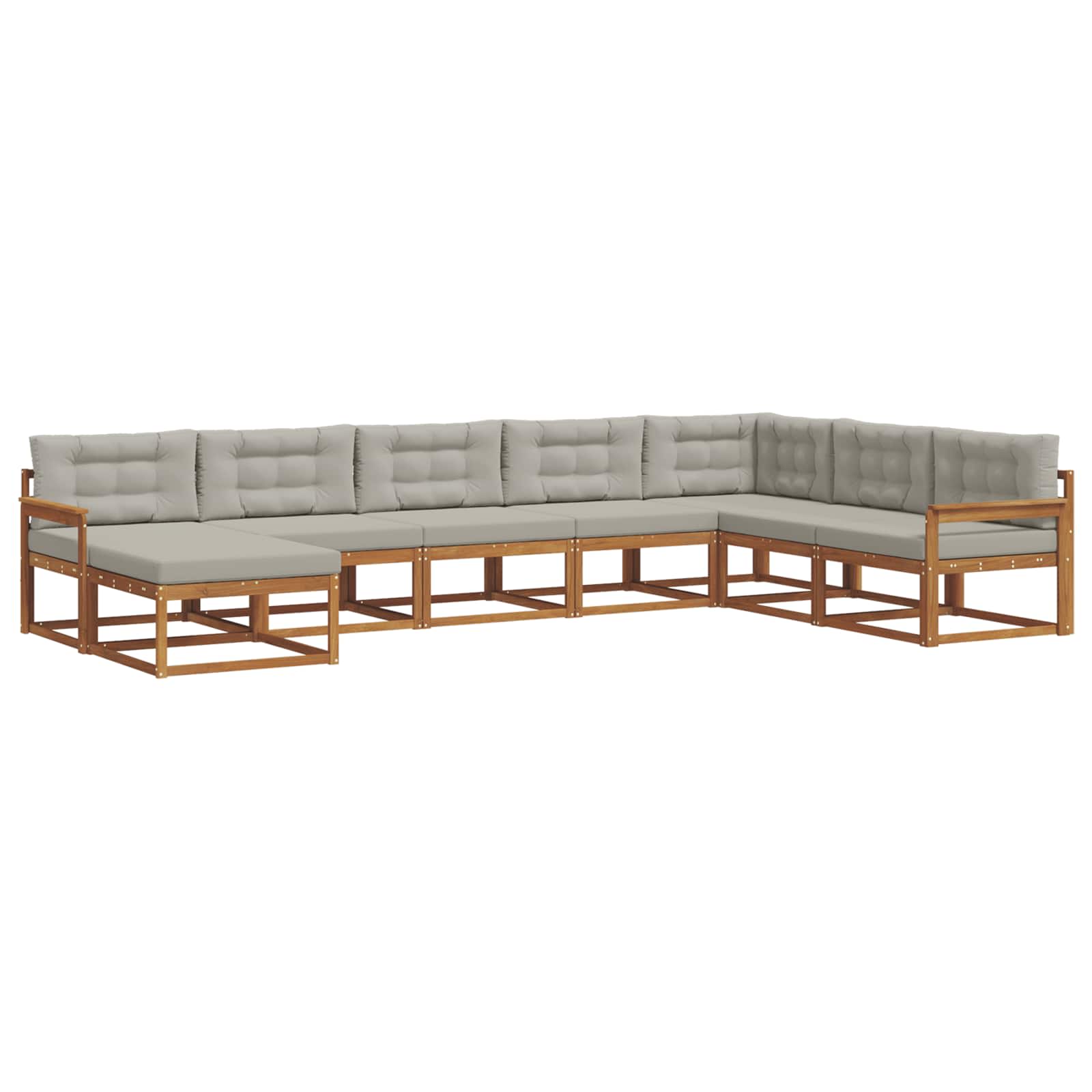 Outdoor-Sofagarnitur mit Kissen 8 pcs Natürlich und Hellgrau