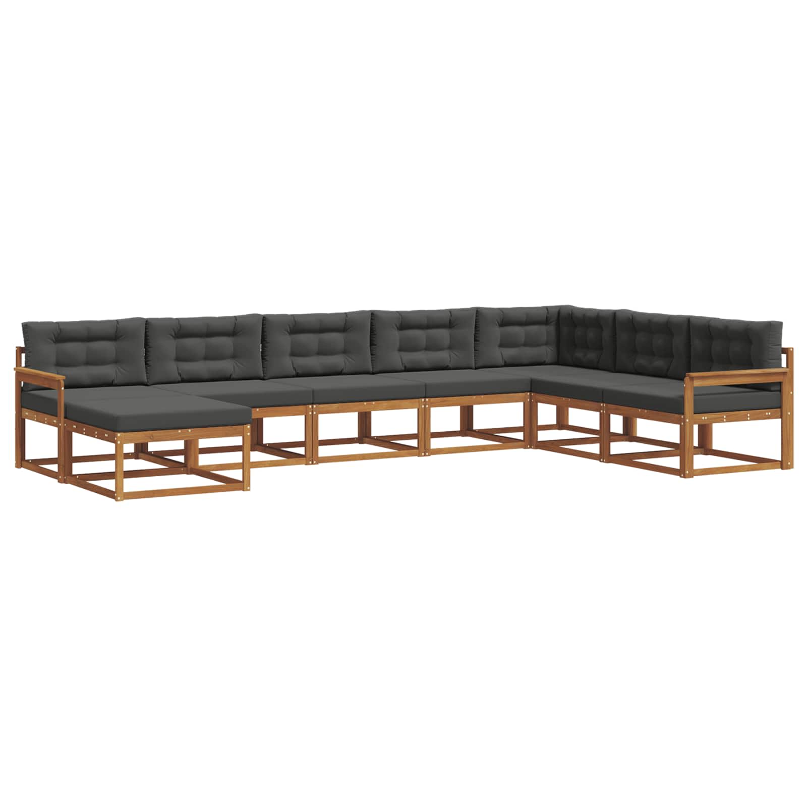 Outdoor-Sofagarnitur 8 stk. Natur und Anthrazit