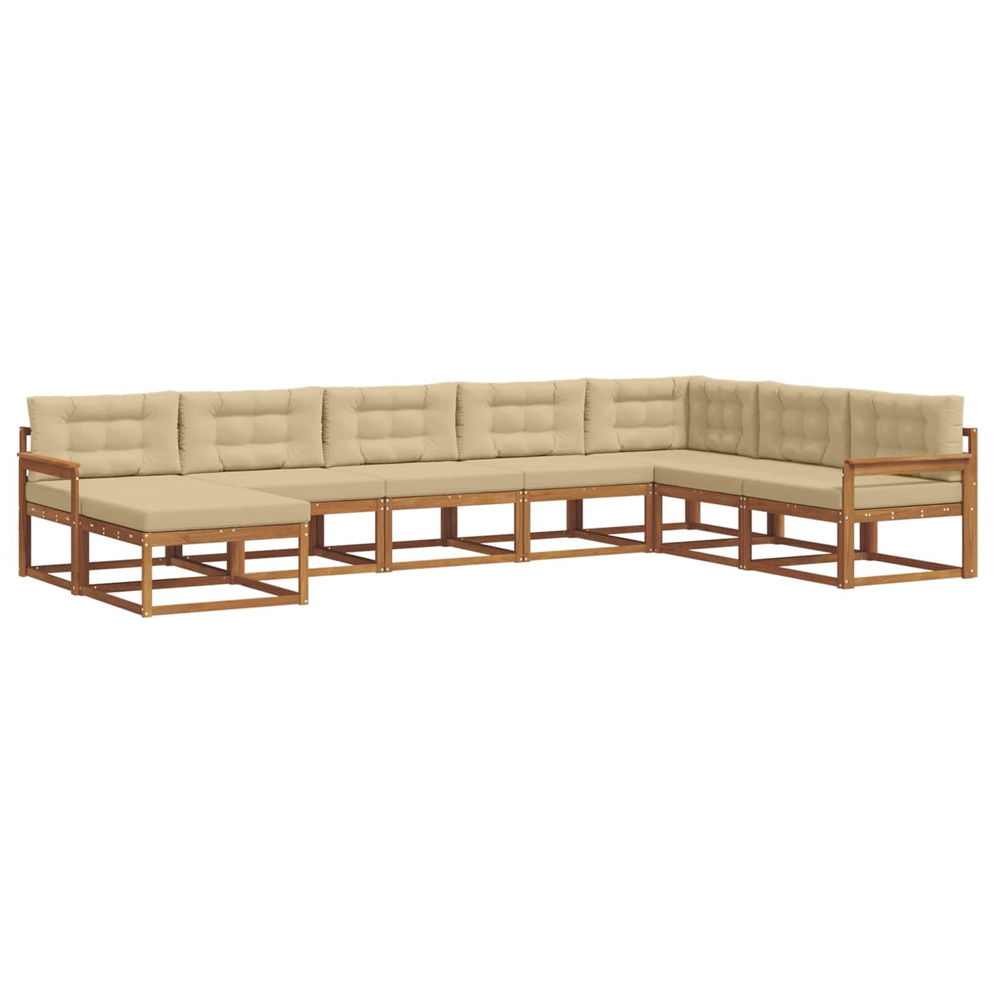 Outdoor-Sofagarnitur 8 stk. Natur und Beige