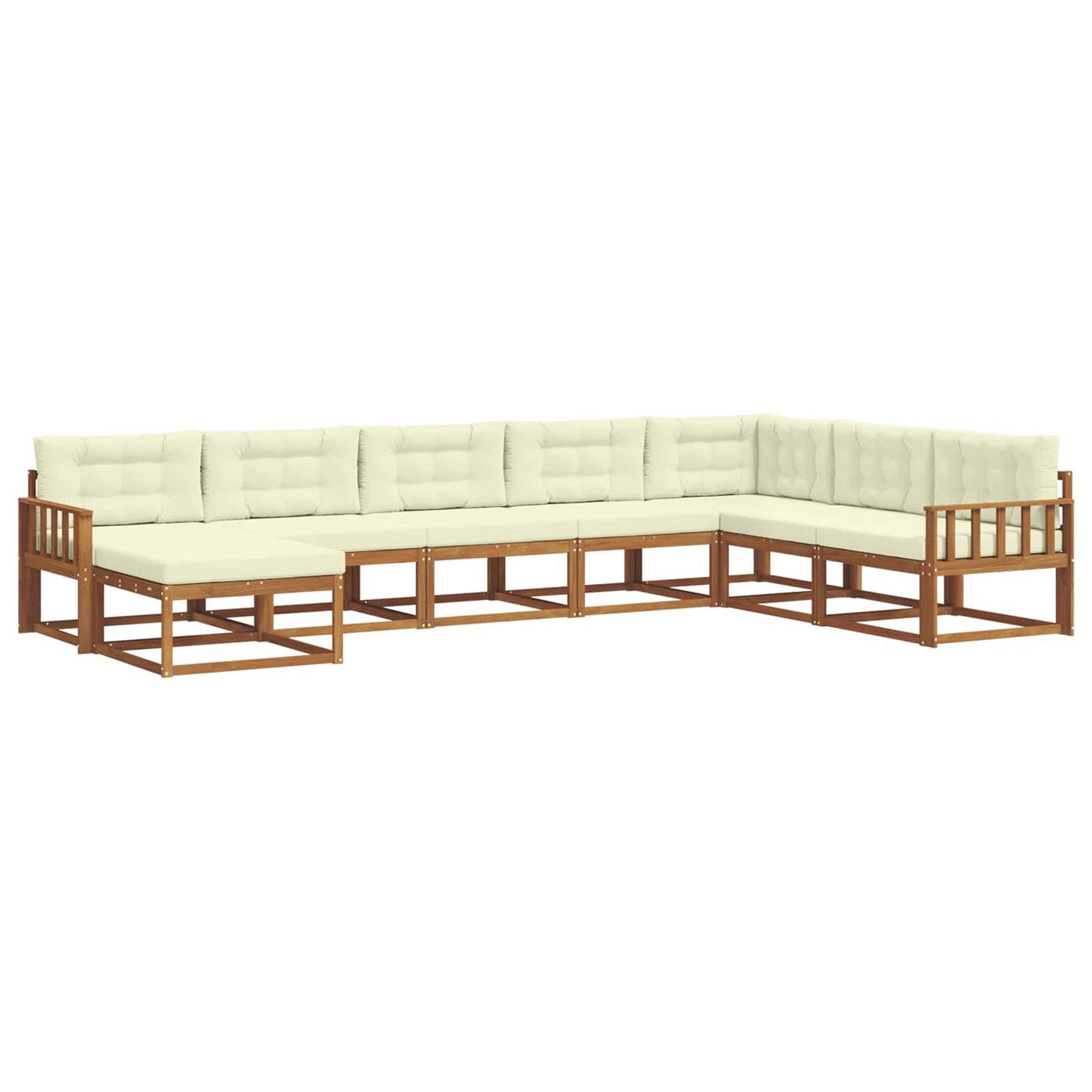 Outdoor-Sofagarnitur mit Kissen 8 pcs Natur und Creme