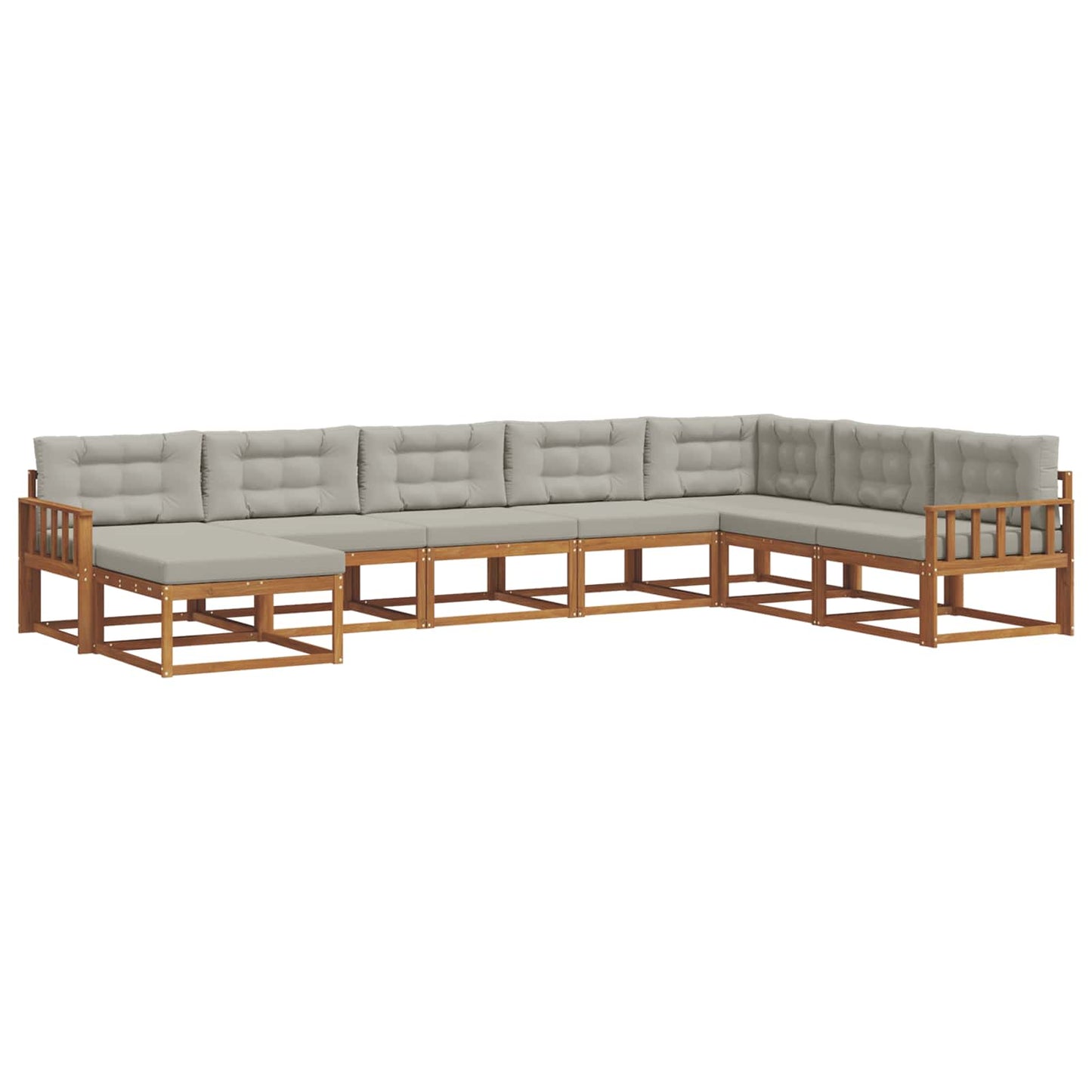 Outdoor-Sofagarnitur mit Kissen 8 pcs Natürlich und Hellgrau