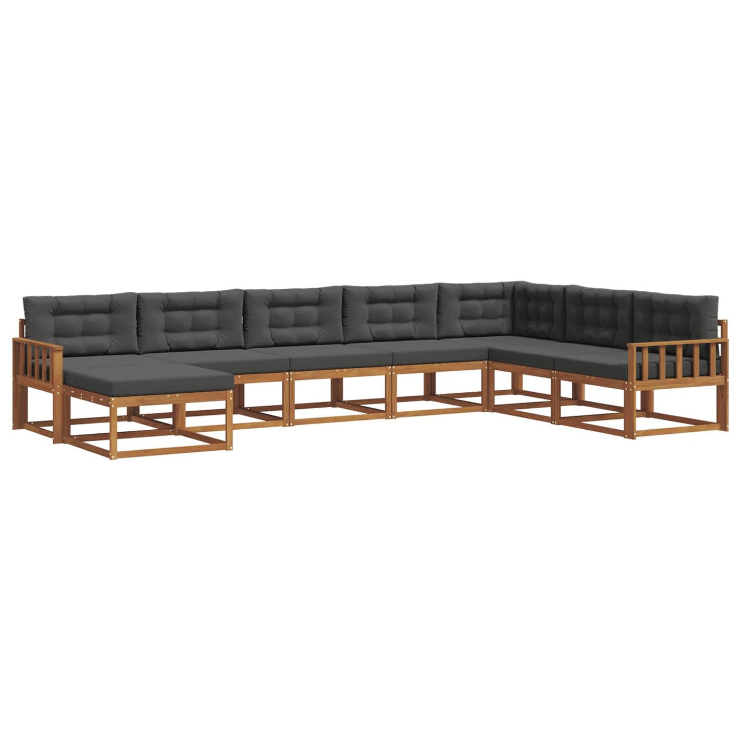 Outdoor-Sofagarnitur 8 stk. Natur und Anthrazit