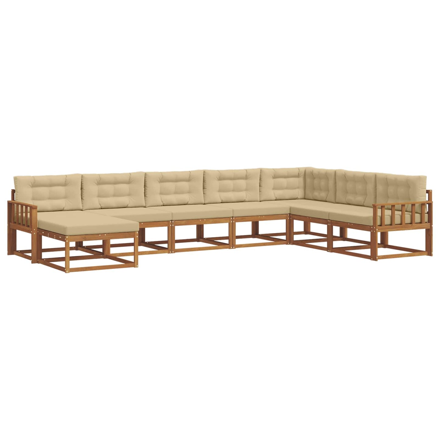 Outdoor-Sofagarnitur 8 stk. Natur und Beige