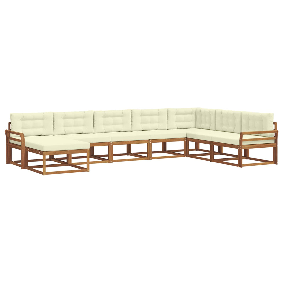 Outdoor-Sofagarnitur 8 stk. Natur und Creme