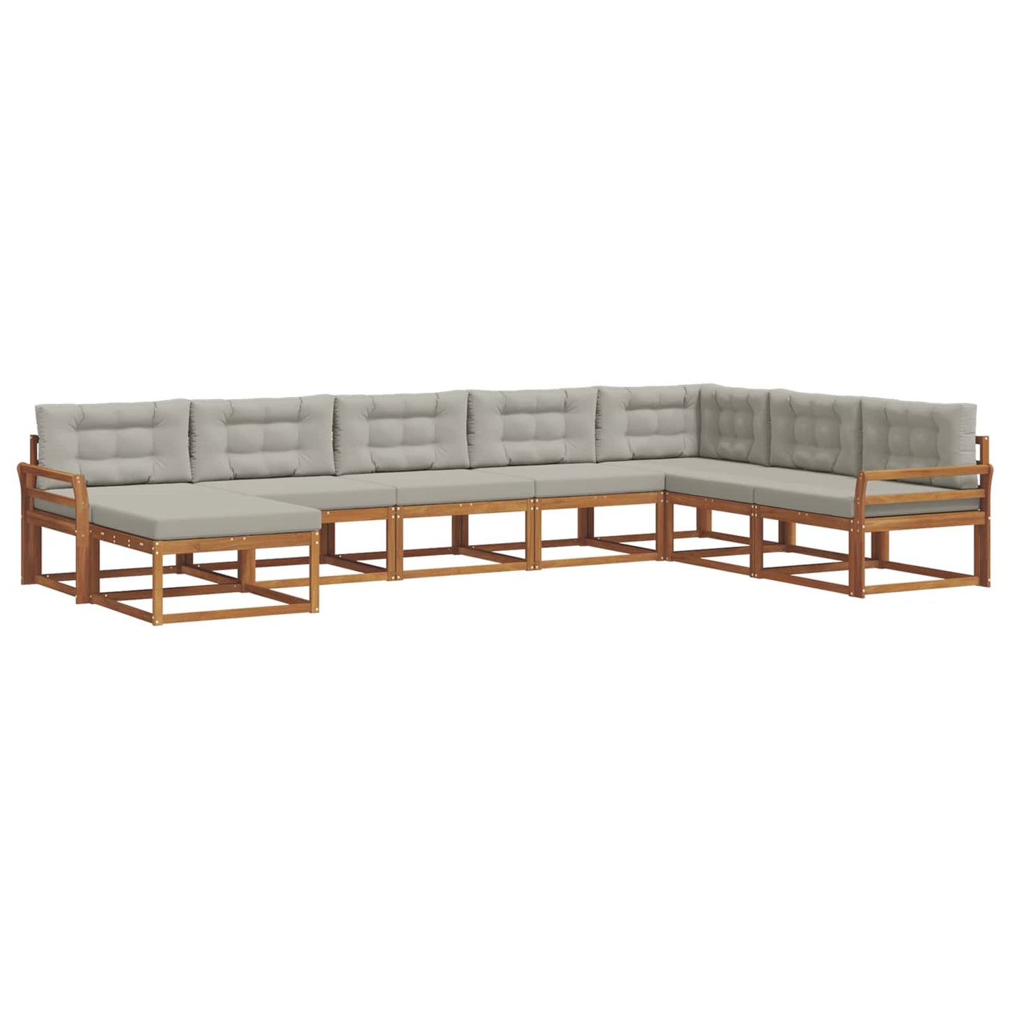 Outdoor-Sofagarnitur mit Kissen 8 pcs Natürlich und Hellgrau