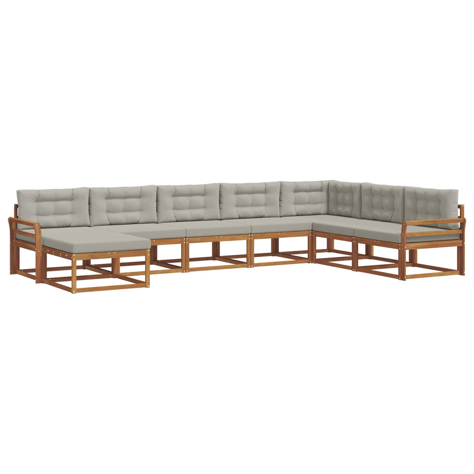 Outdoor-Sofagarnitur mit Kissen 8 pcs Natürlich und Hellgrau