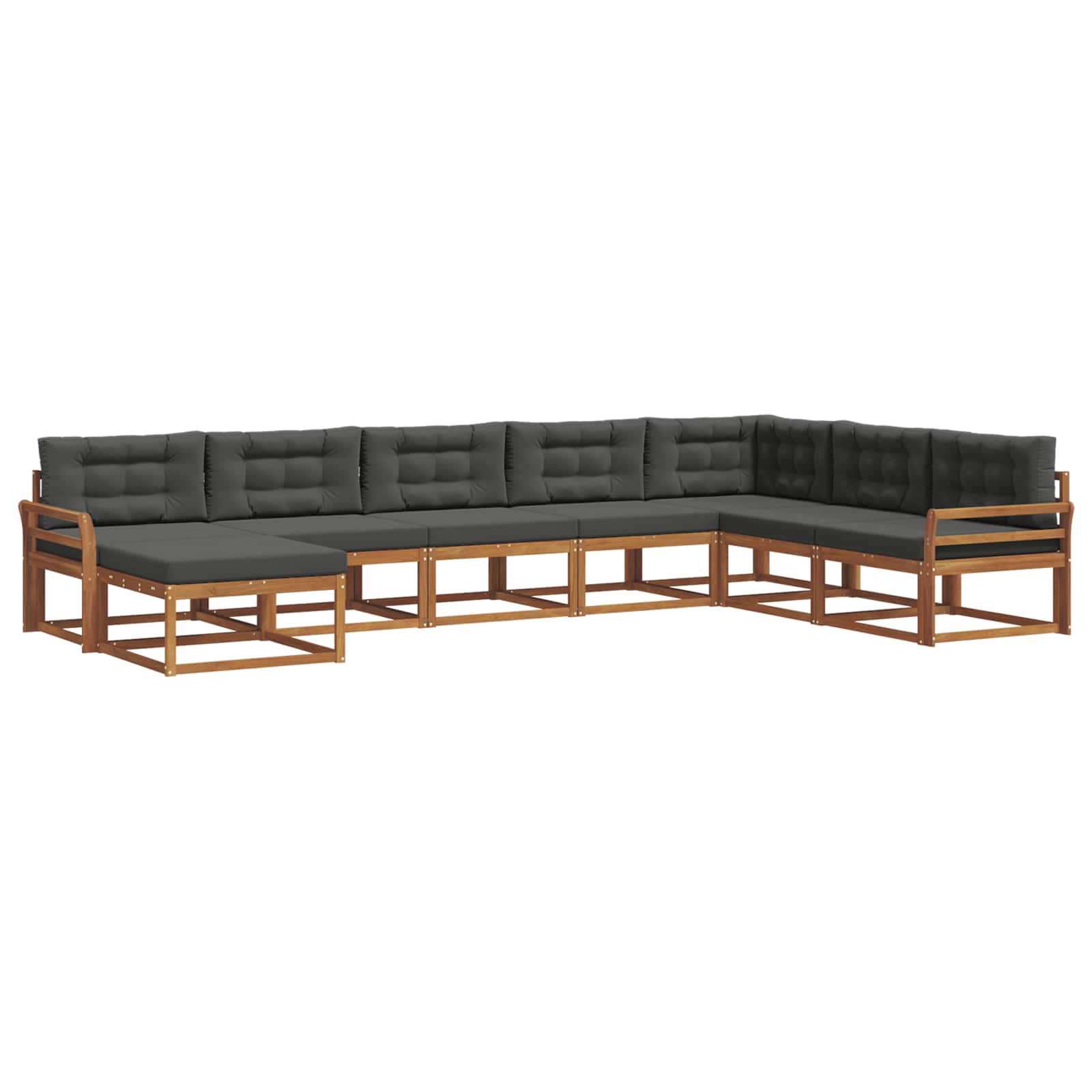 Outdoor-Sofagarnitur 8 stk. Natur und Anthrazit