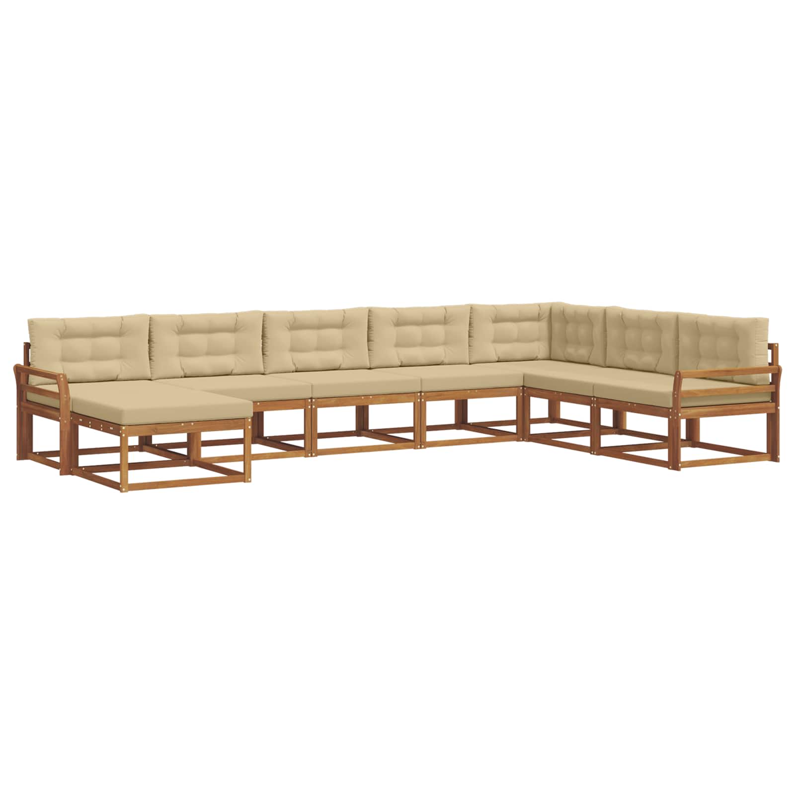 Outdoor-Sofagarnitur 8 stk. Natur und Beige
